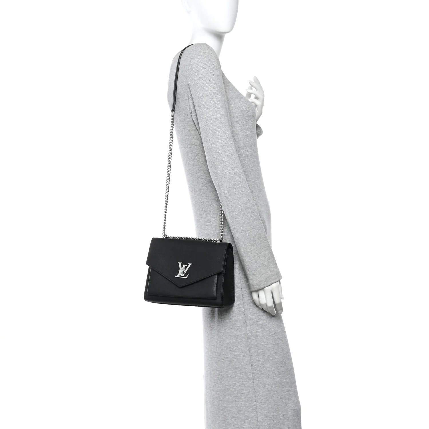 Soft Calfskin My Lockme Chain Bag BB Black - Image 2