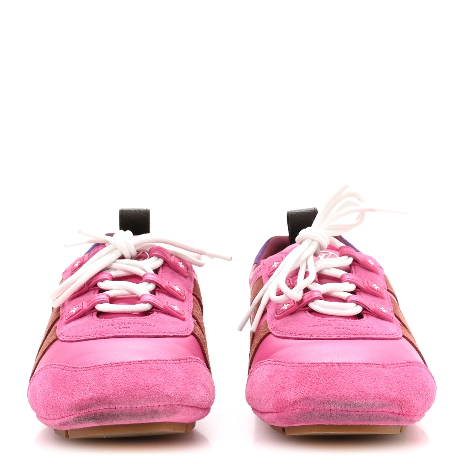 Suede Calfskin LV Sneakerina Sneakers 37 Fuchsia Pink - Image 3