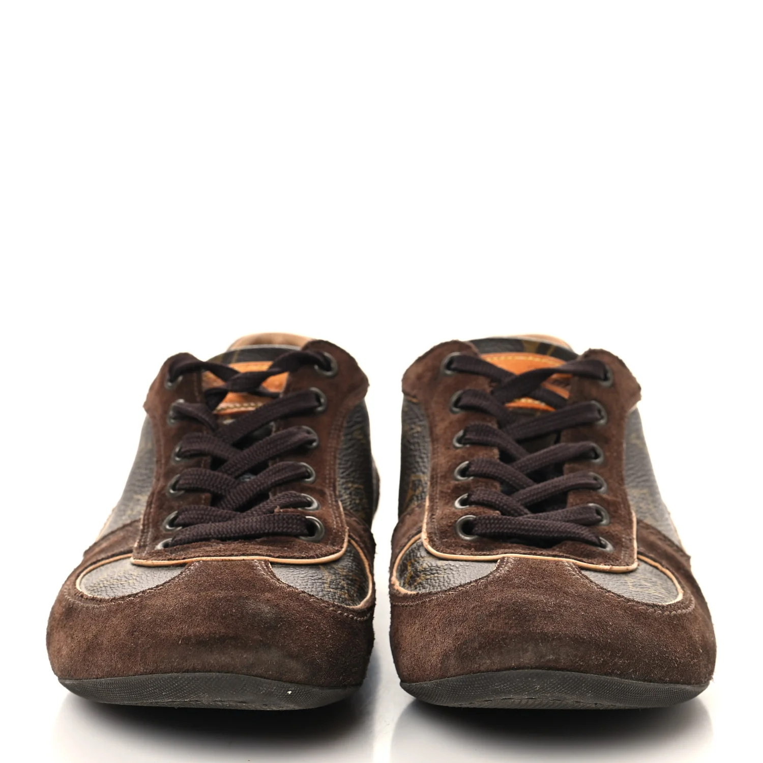 Suede Calfskin Monogram Womens Energie Sneakers 38 Brown - Image 3