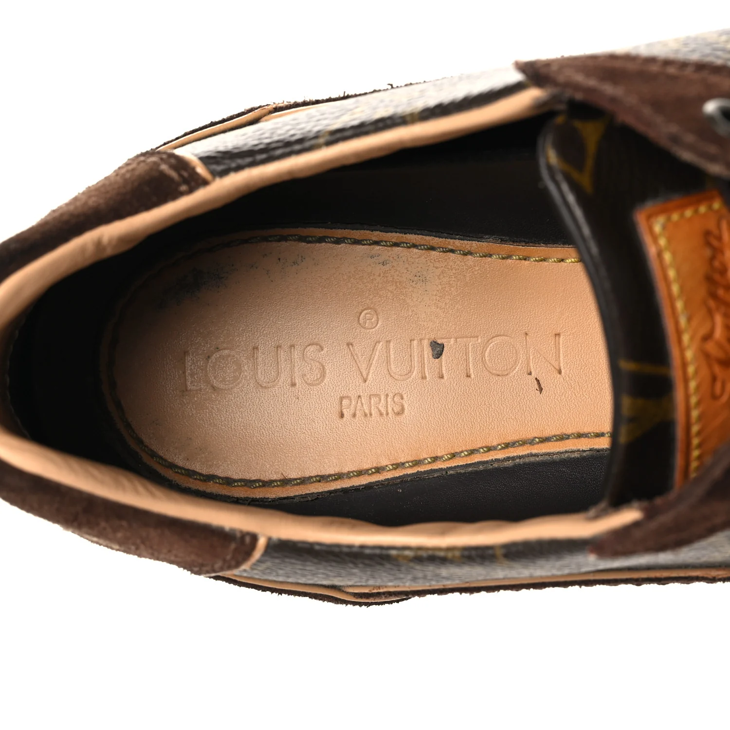 Suede Calfskin Monogram Womens Energie Sneakers 38 Brown - Image 8