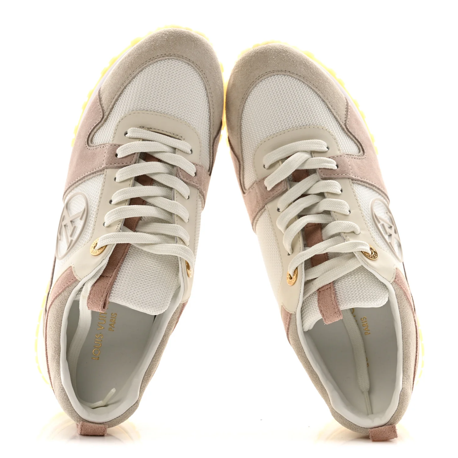 Suede Mesh Run Away Sneakers 35.5 White Grey - Image 2