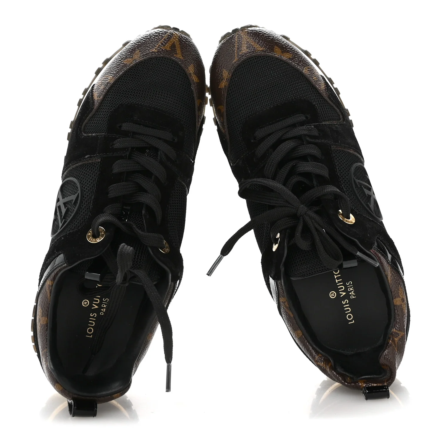 Suede Monogram Run Away Sneakers 36.5 Black - Image 2