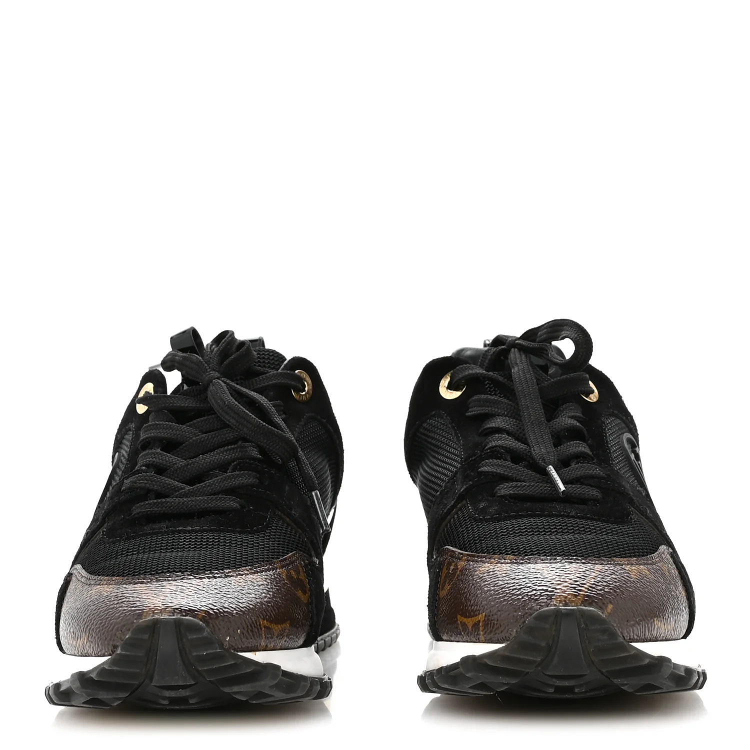Suede Monogram Run Away Sneakers 36.5 Black - Image 3