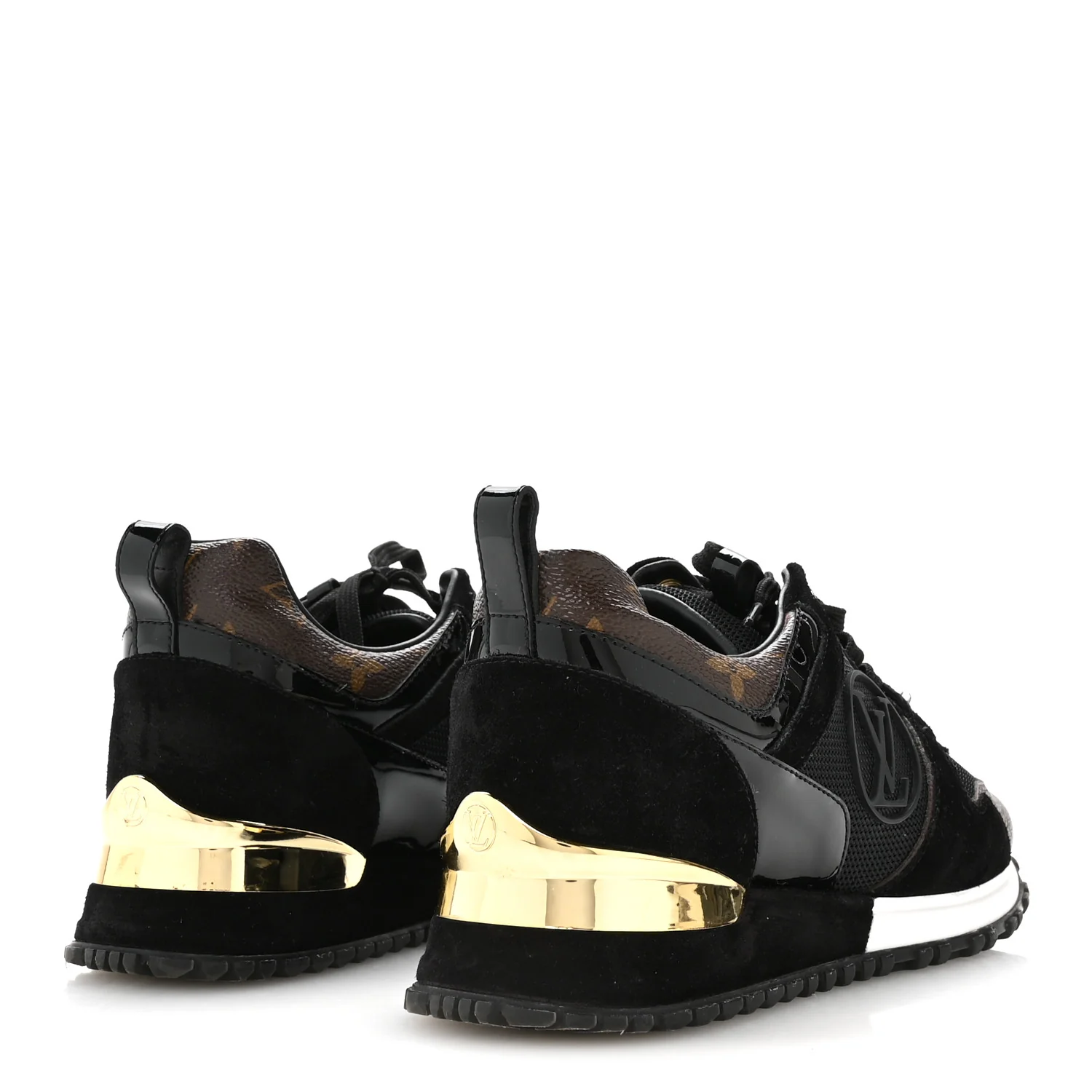 Suede Monogram Run Away Sneakers 36.5 Black - Image 5