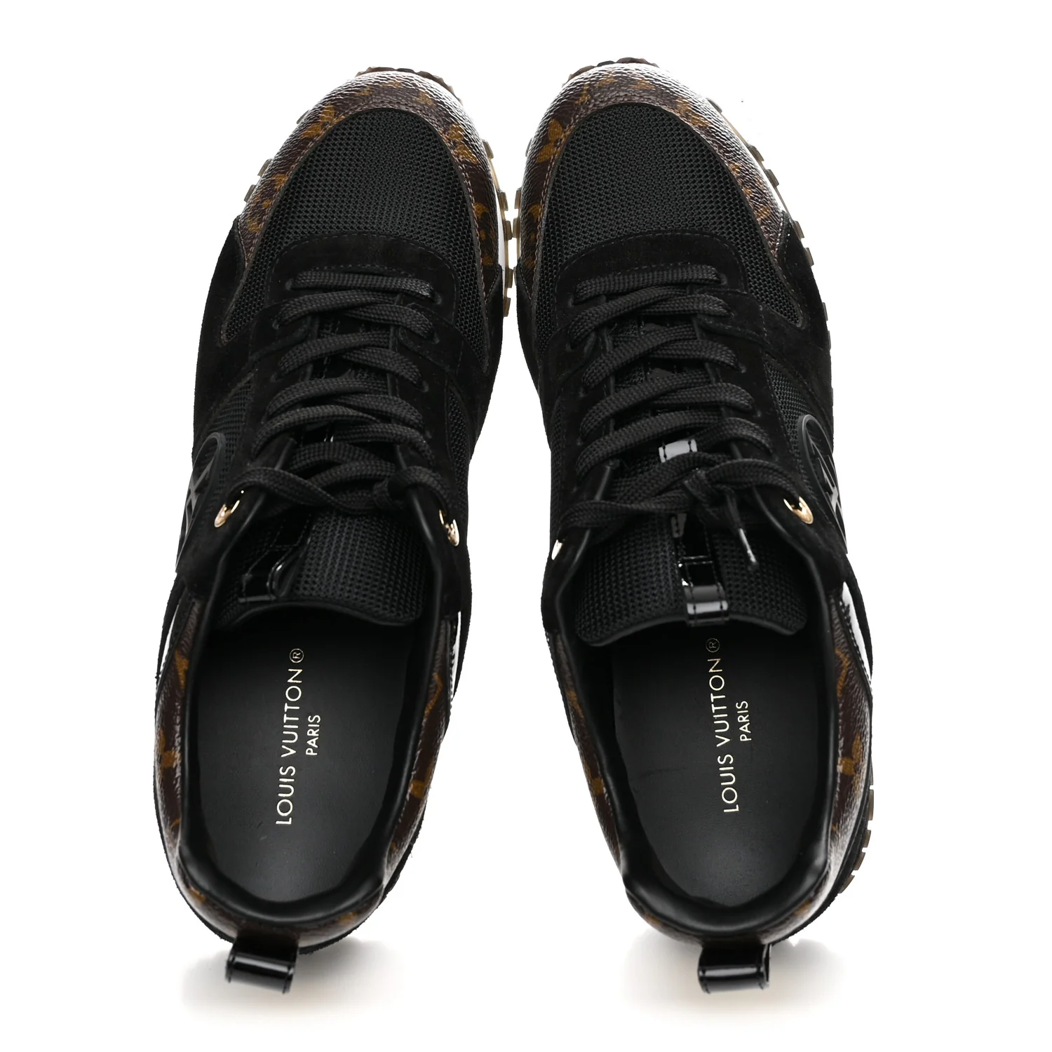 Suede Monogram Run Away Sneakers 39 Black - Image 2