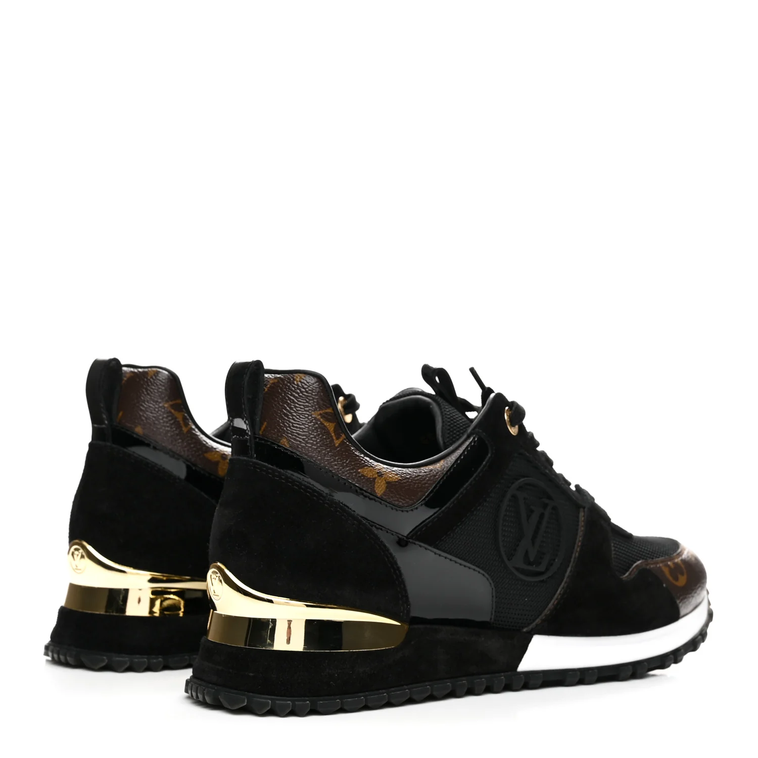 Suede Monogram Run Away Sneakers 39 Black - Image 5