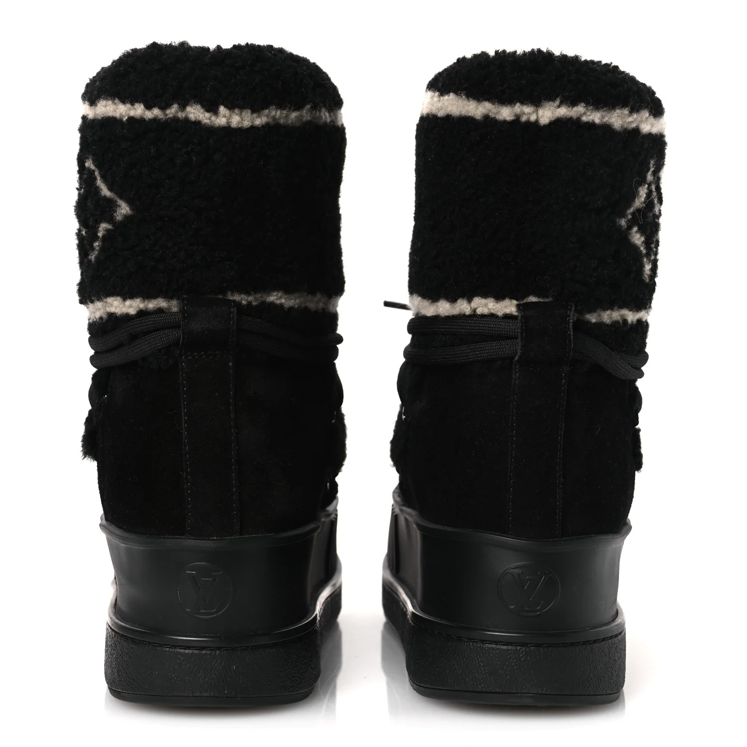 Suede Shearling Polar Flat Half Boots 40 Black - Image 6