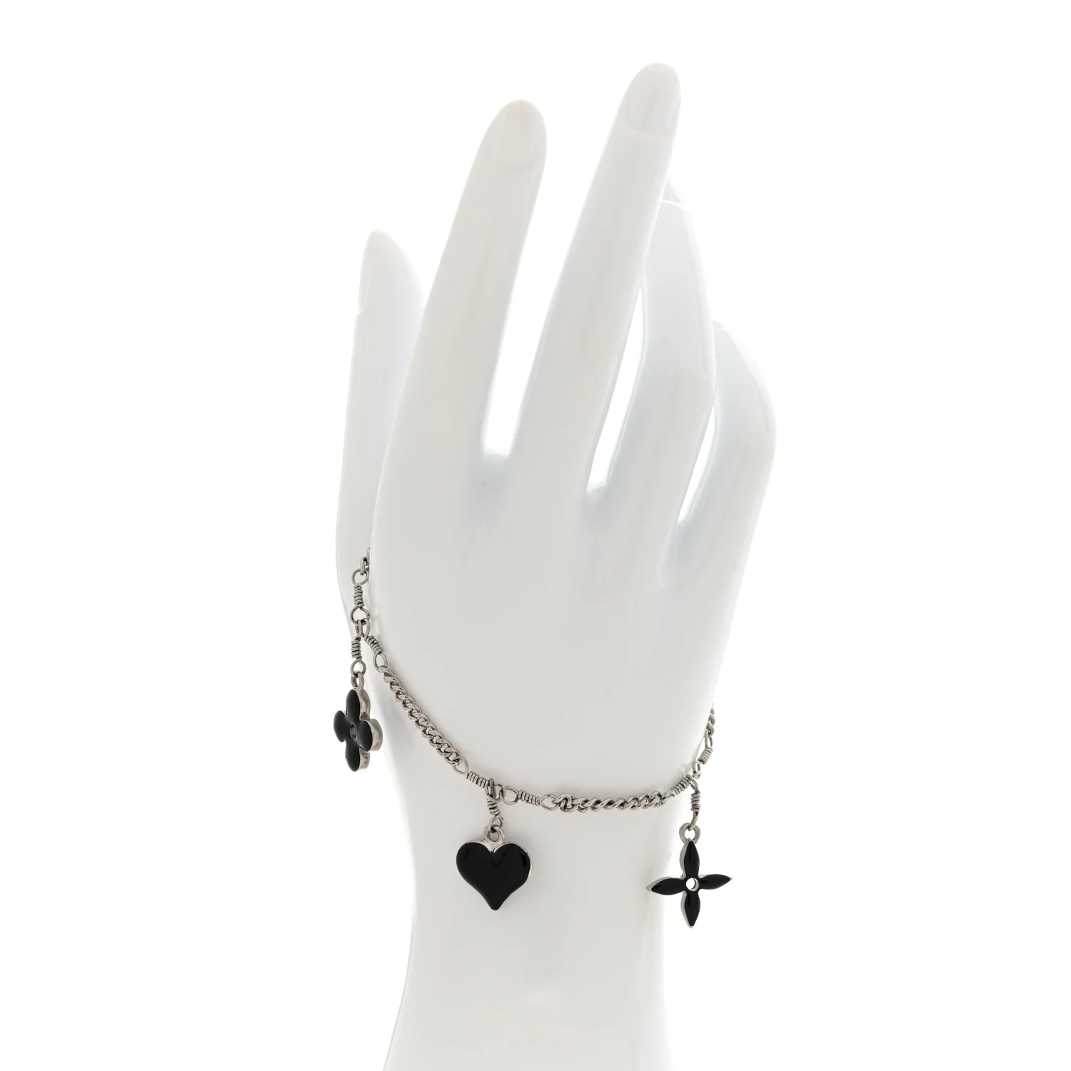 Sweet Monogram Charm Bracelet Silver Black - Image 2