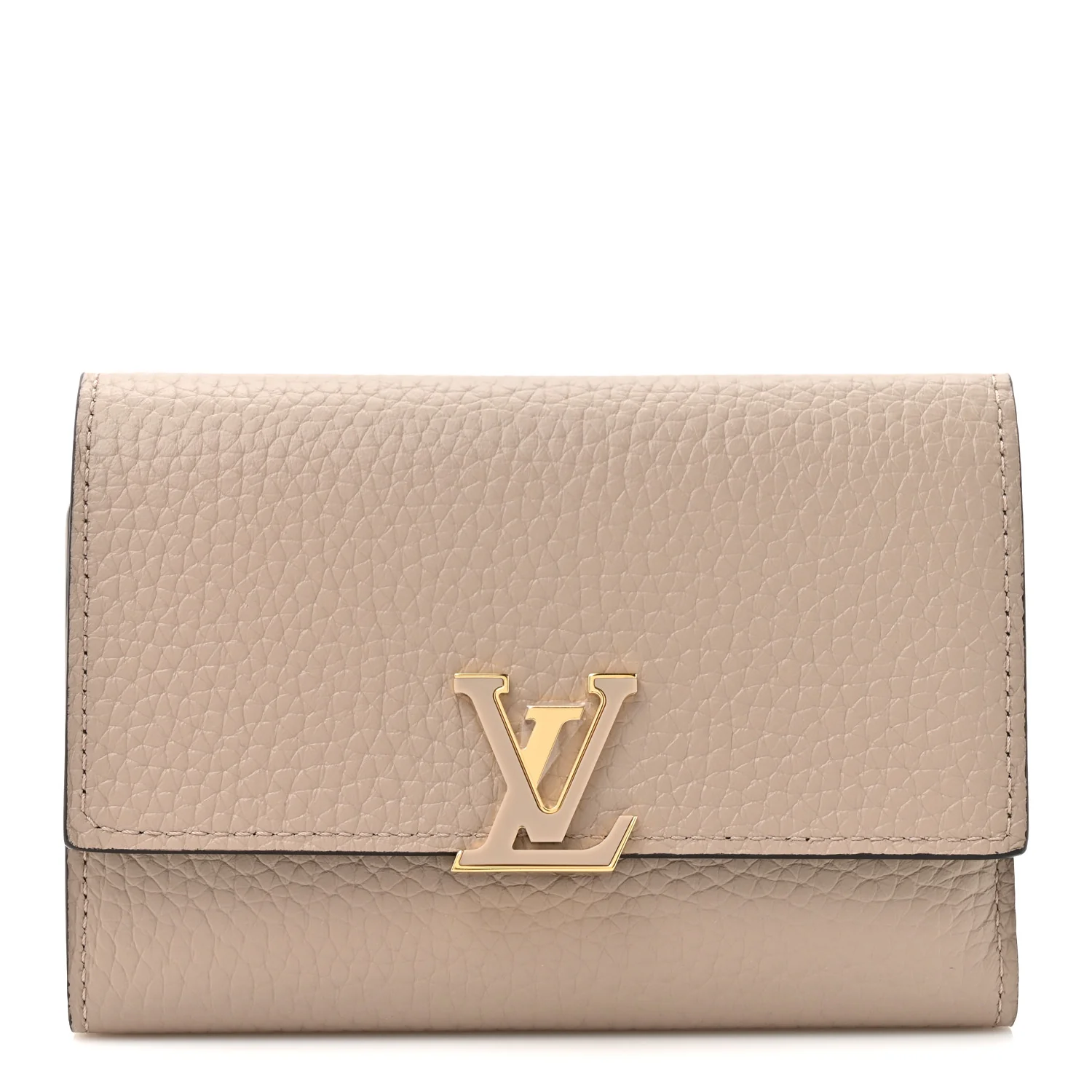 Taurillon Capucines Compact Wallet Galet