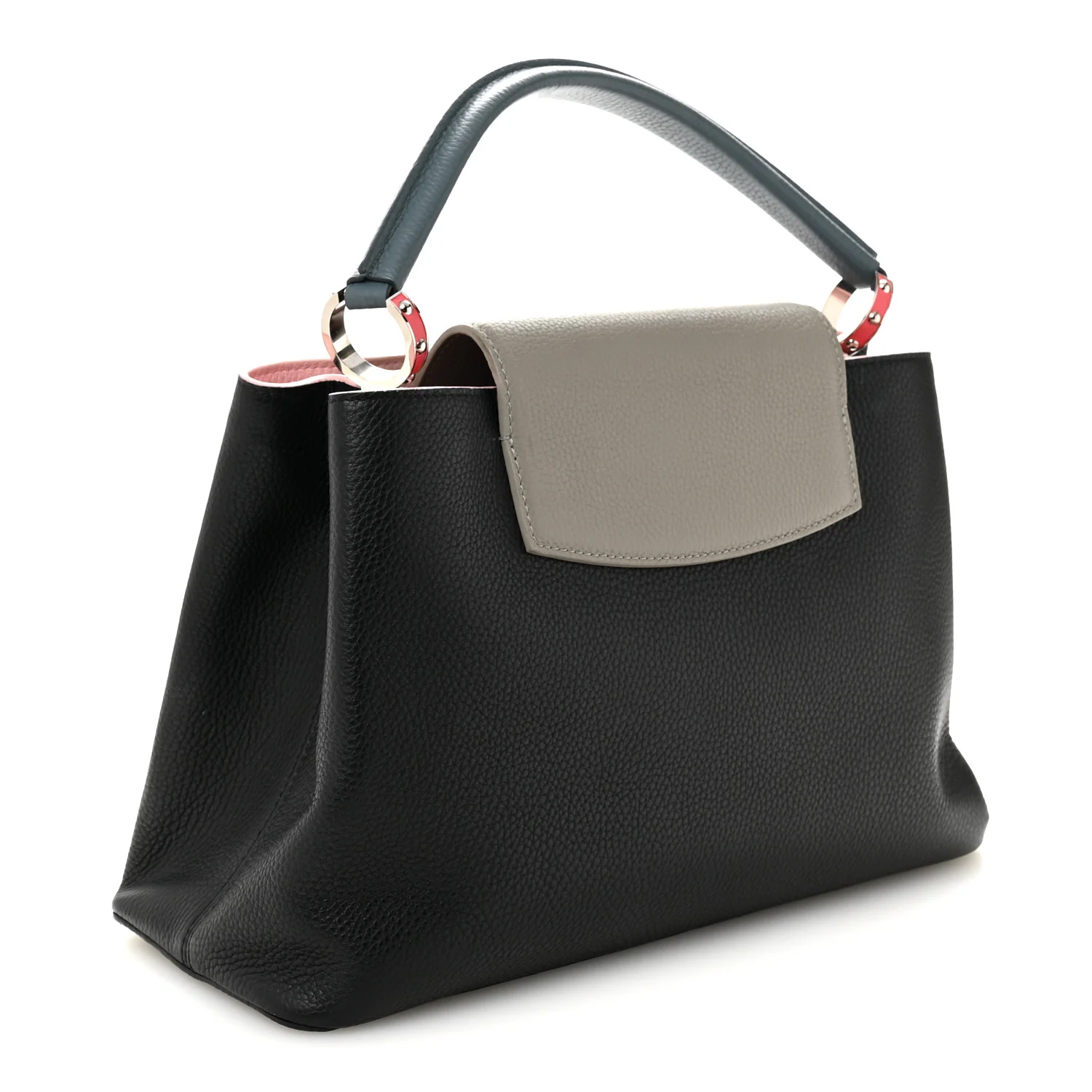 Taurillon Capucines MM Black General Blue Pink - Image 3
