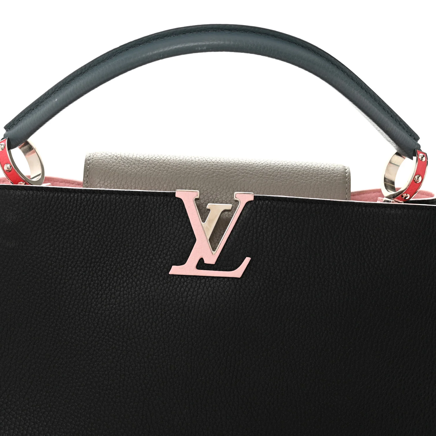 Taurillon Capucines MM Black General Blue Pink - Image 7