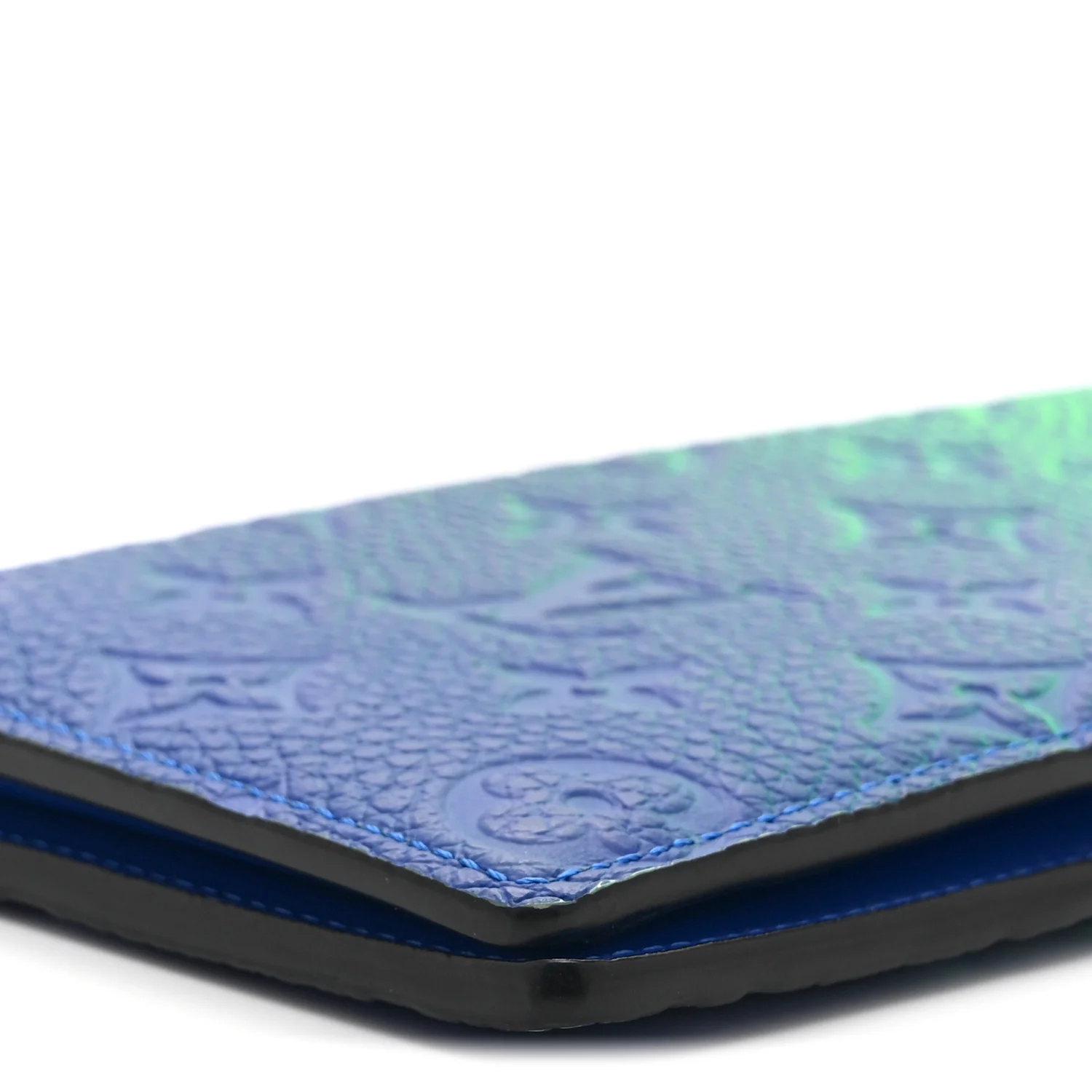 Taurillon Illusion Brazza Wallet Bleu Vert - Image 10