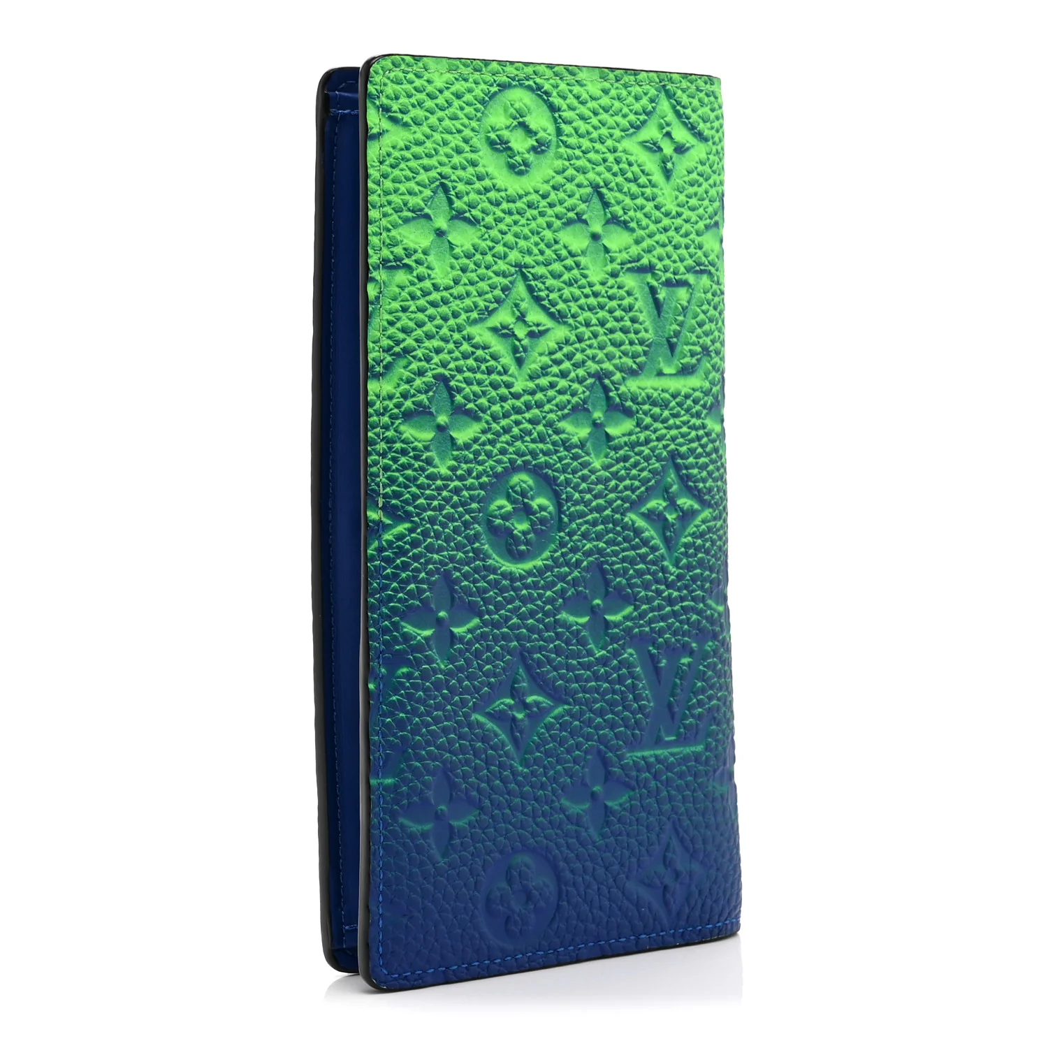 Taurillon Illusion Brazza Wallet Bleu Vert - Image 3