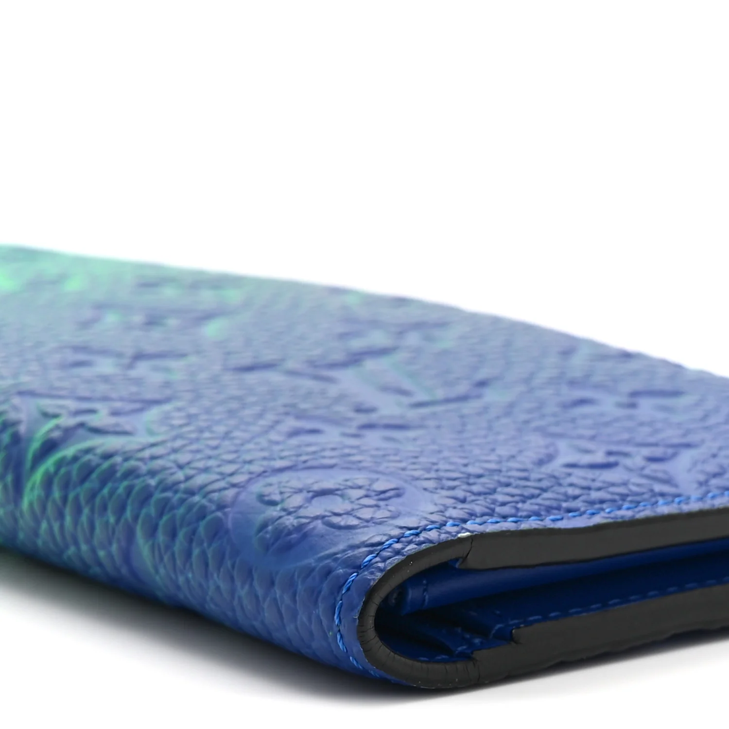 Taurillon Illusion Brazza Wallet Bleu Vert - Image 9
