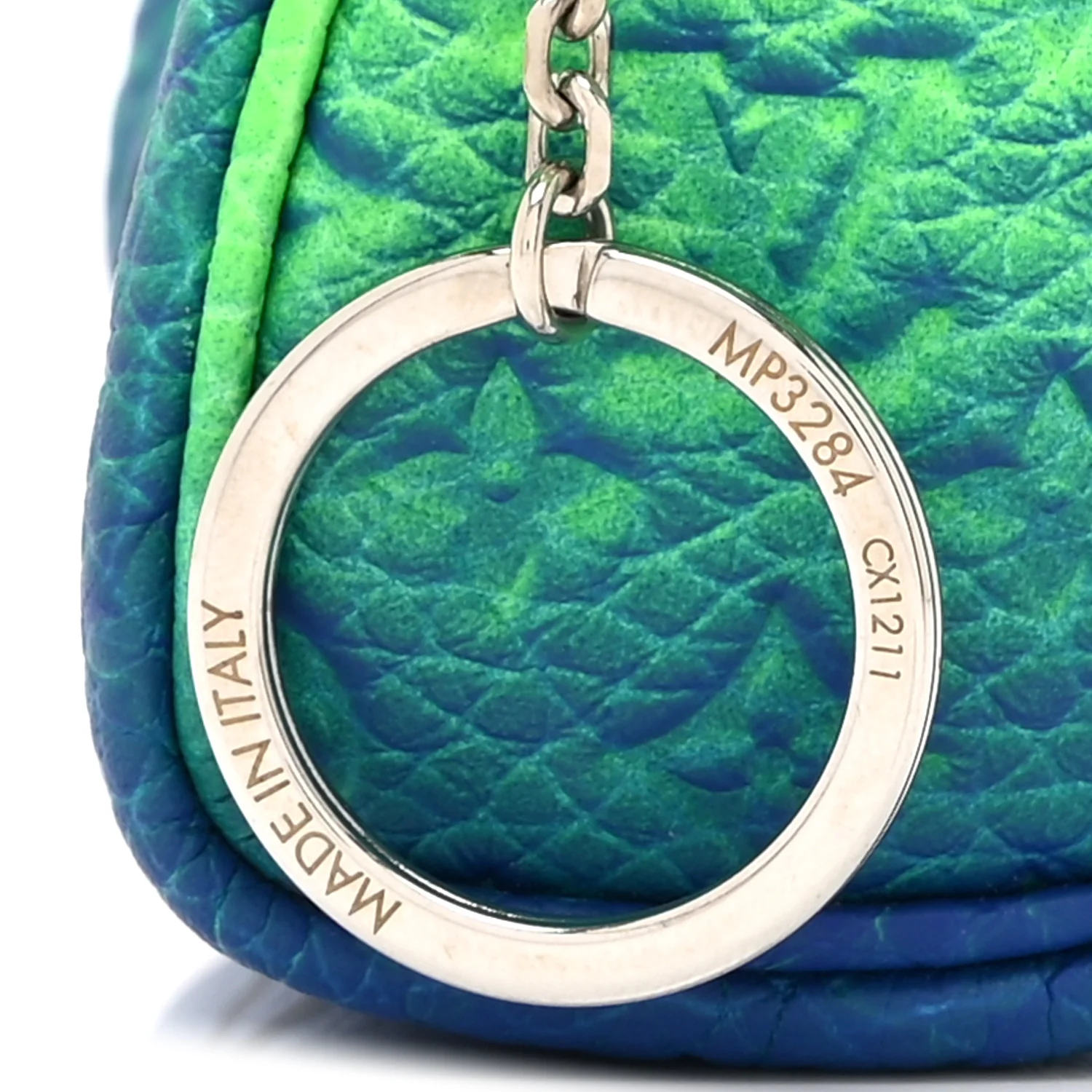 Taurillon Illusion Mini Keepall Earphones Pouch Bleu Vert - Image 7