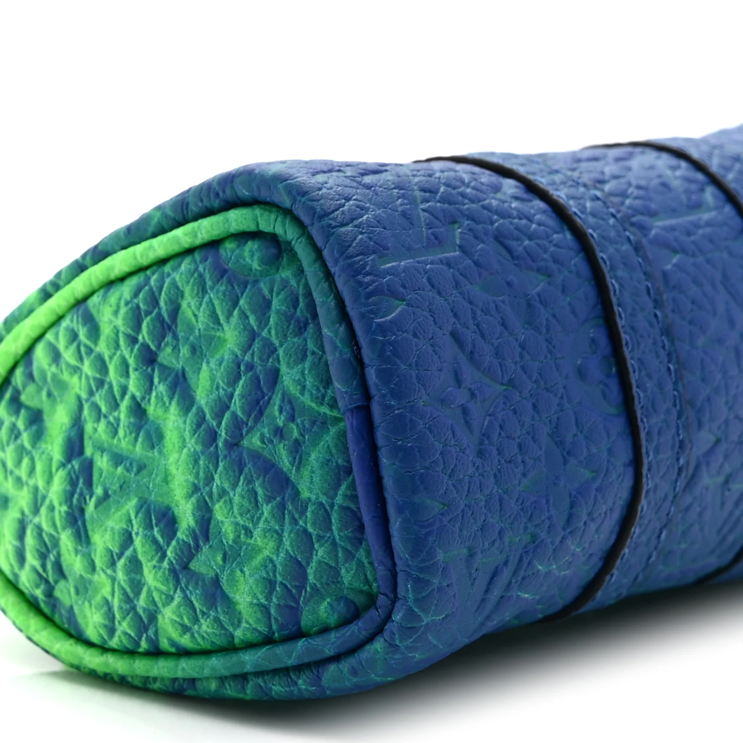 Taurillon Illusion Mini Keepall Earphones Pouch Bleu Vert - Image 8