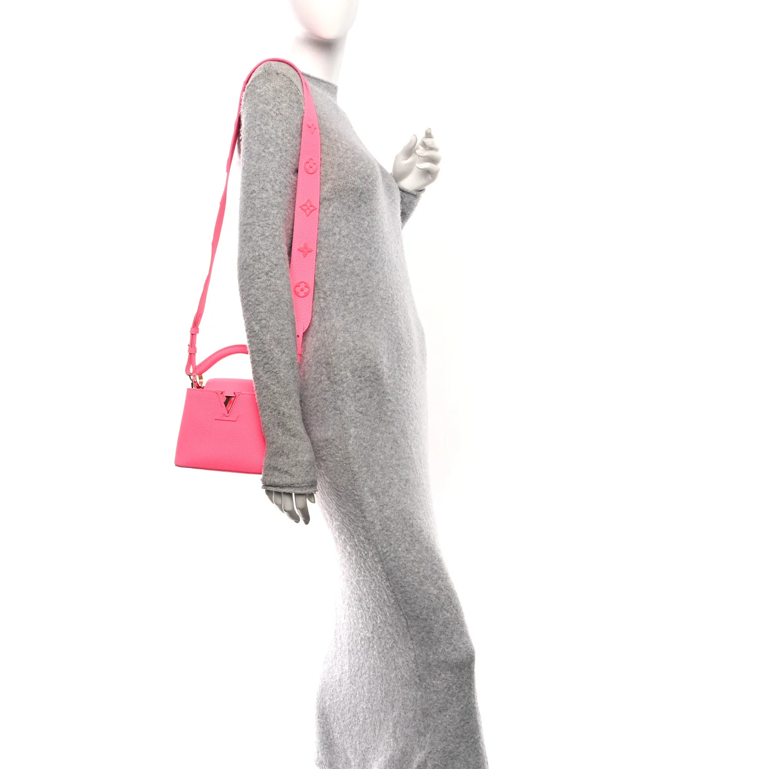 Taurillon Monogram Tuffetage Capucines Mini Fluo Pink - Image 2