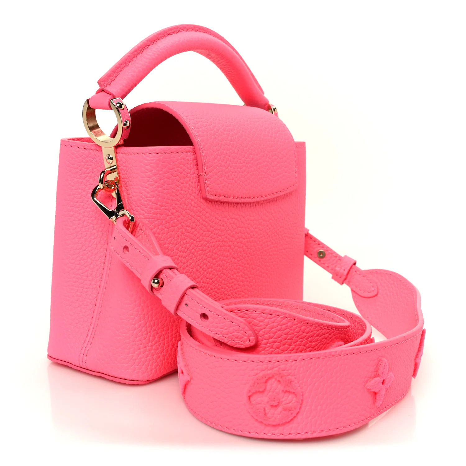 Taurillon Monogram Tuffetage Capucines Mini Fluo Pink - Image 3