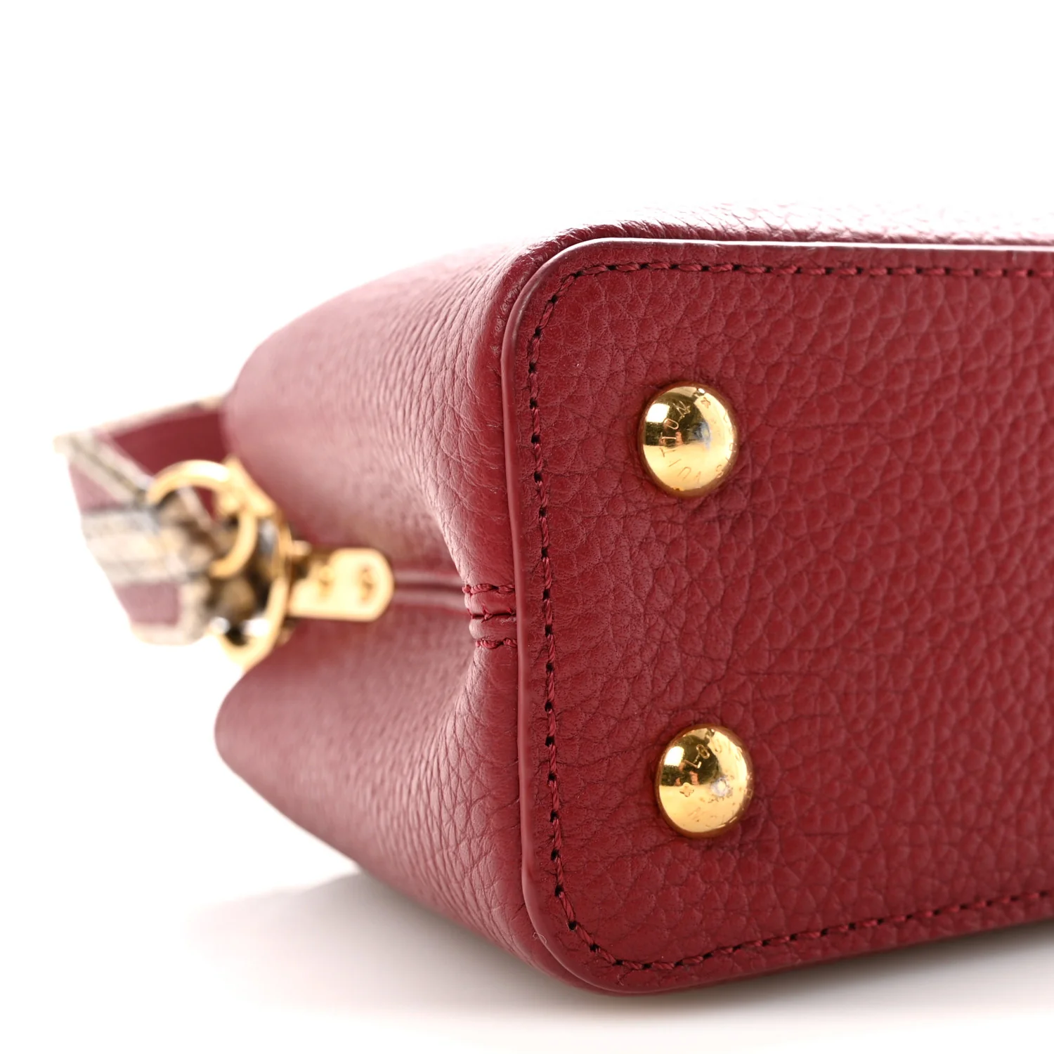 Taurillon Snakeskin Mini Capucines Burgundy - Image 8