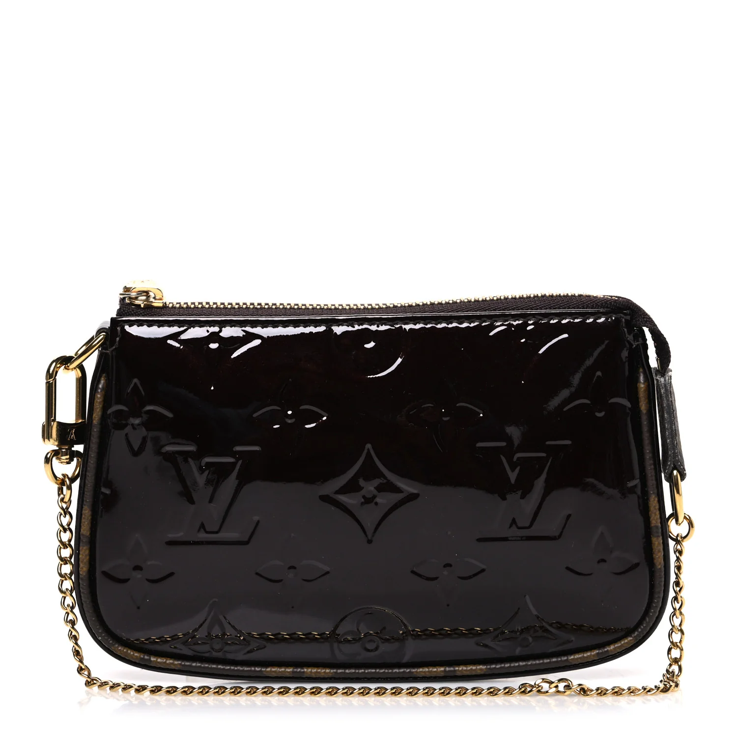 Vernis Monogram Mini Pochette Accessories Amarante