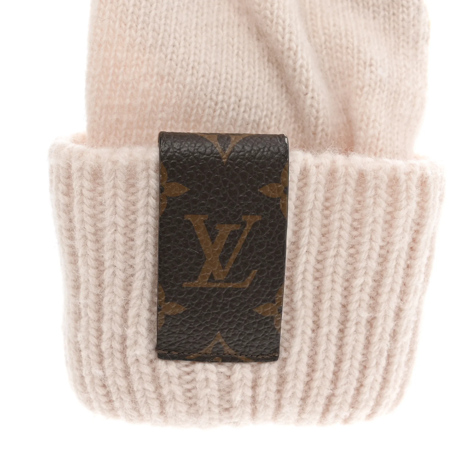 Wool Maille Knit Flight Mode LV Medallion Gloves Camel Rose - Image 3
