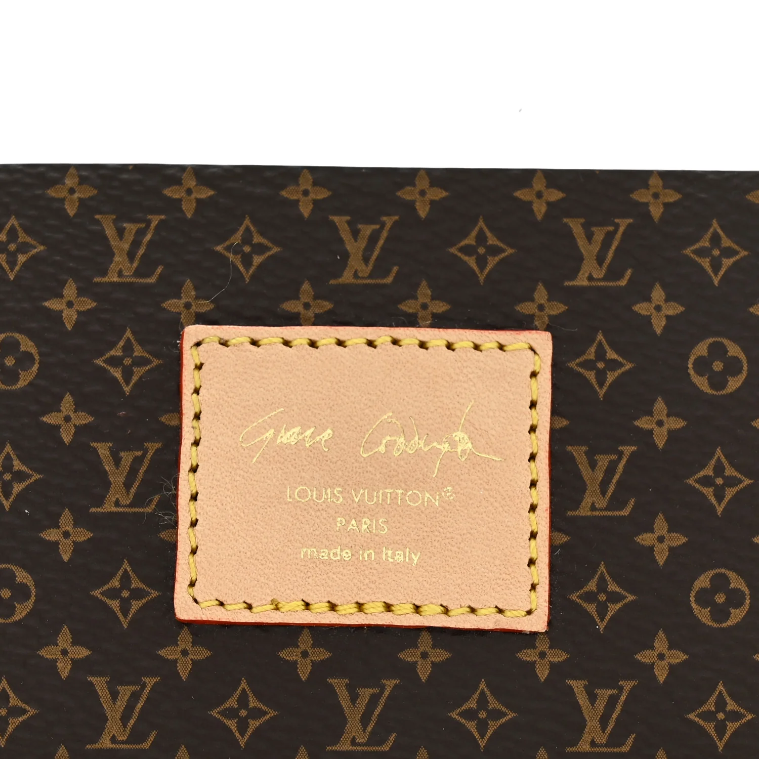 X Grace Coddington Calfskin Monogram Travel Tag Bag Charm Arizona - Image 3