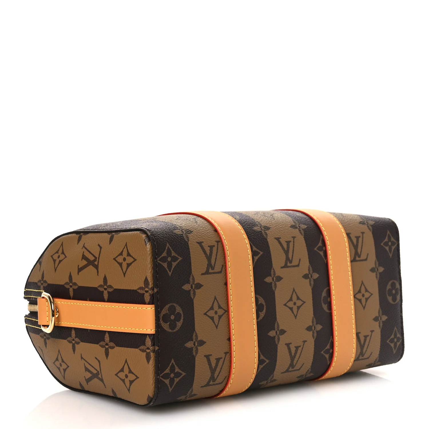 X NIGO Reverse Monogram Stripes City Keepall Bandouliere Brown - Image 4