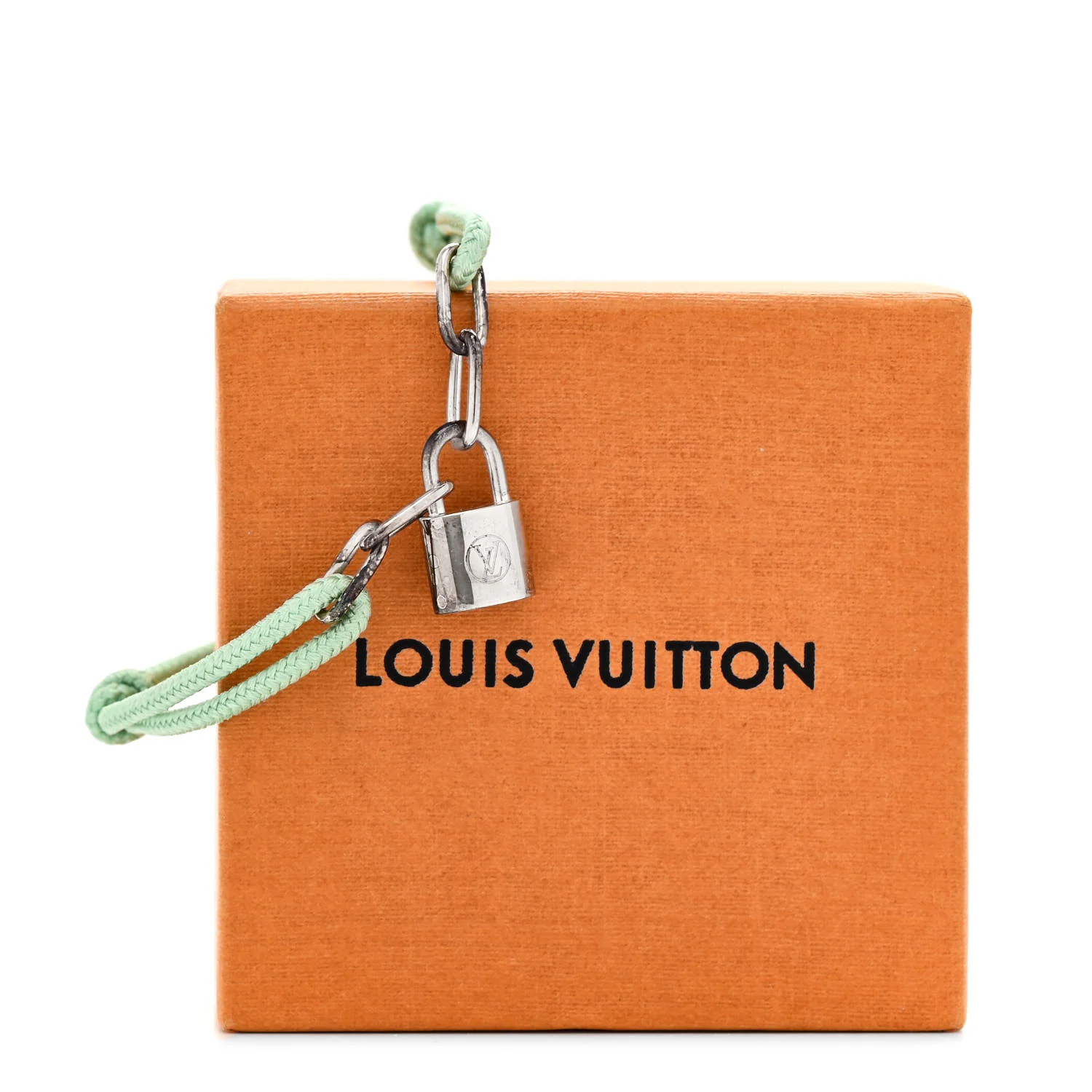 X Virgil Abloh Sterling Silver Lockit Adjustable Cord Bracelet Green - Image 5