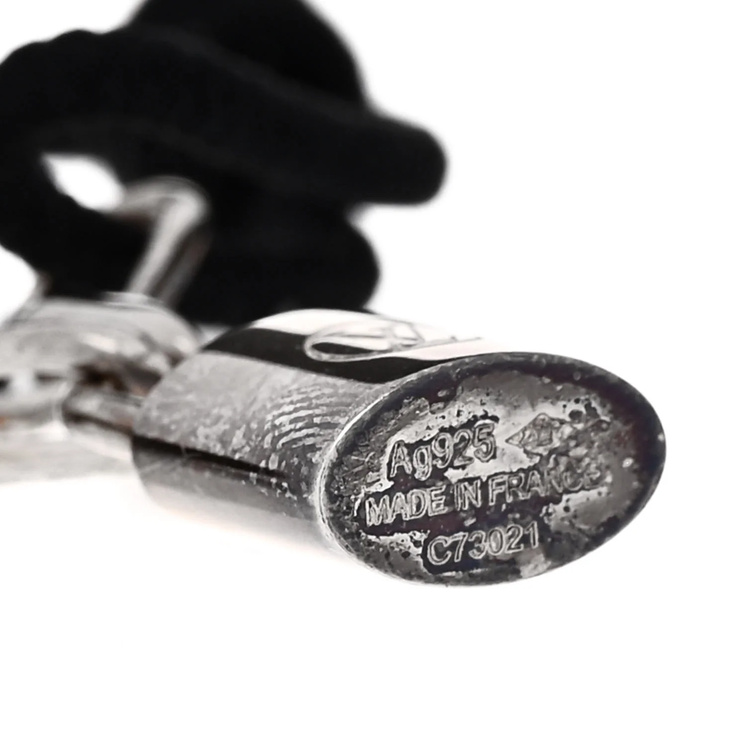 X Virgil Abloh Sterling Silver Lockit Bracelet Black - Image 4