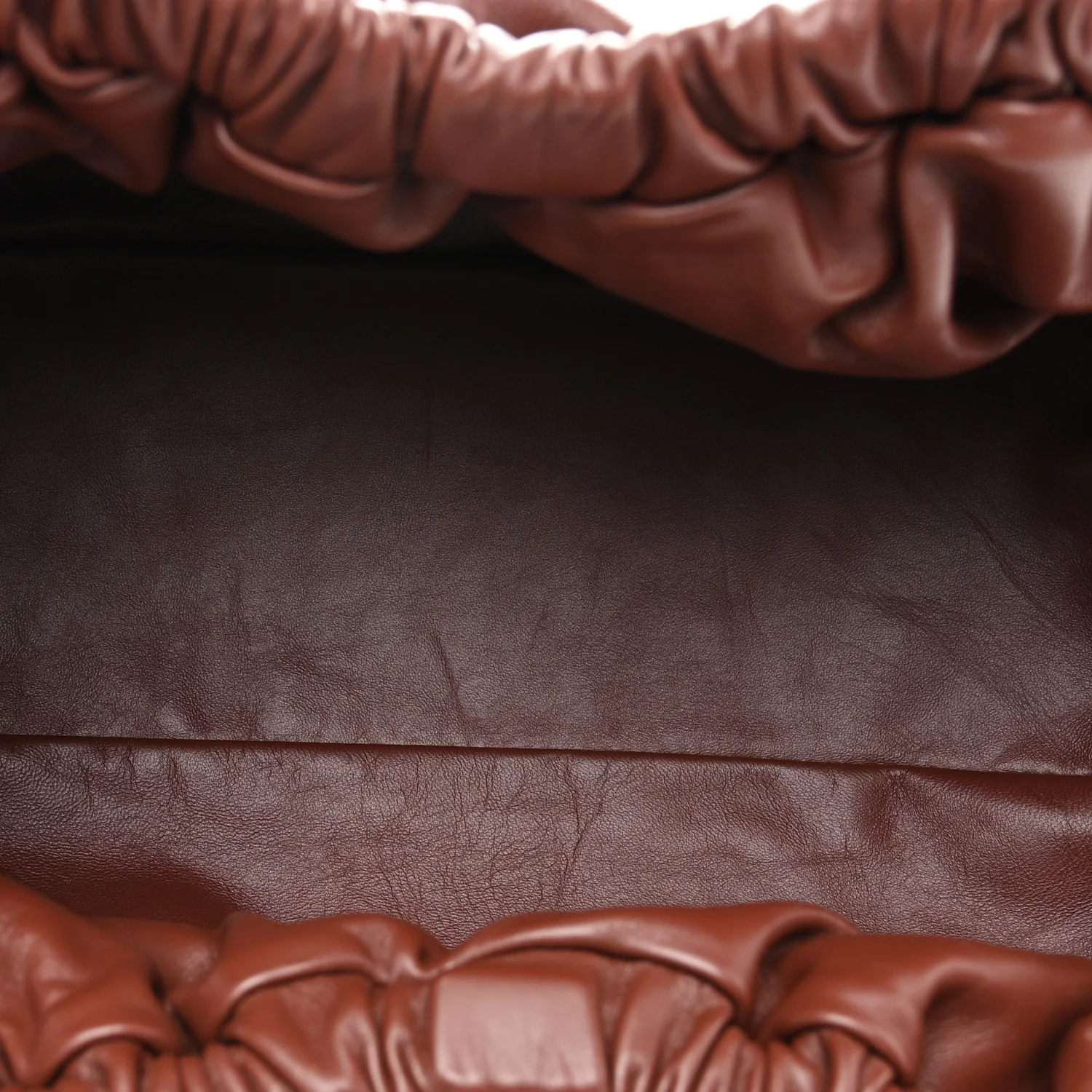 Lambskin Oversized Cloud Clutch Chocolate - Image 5