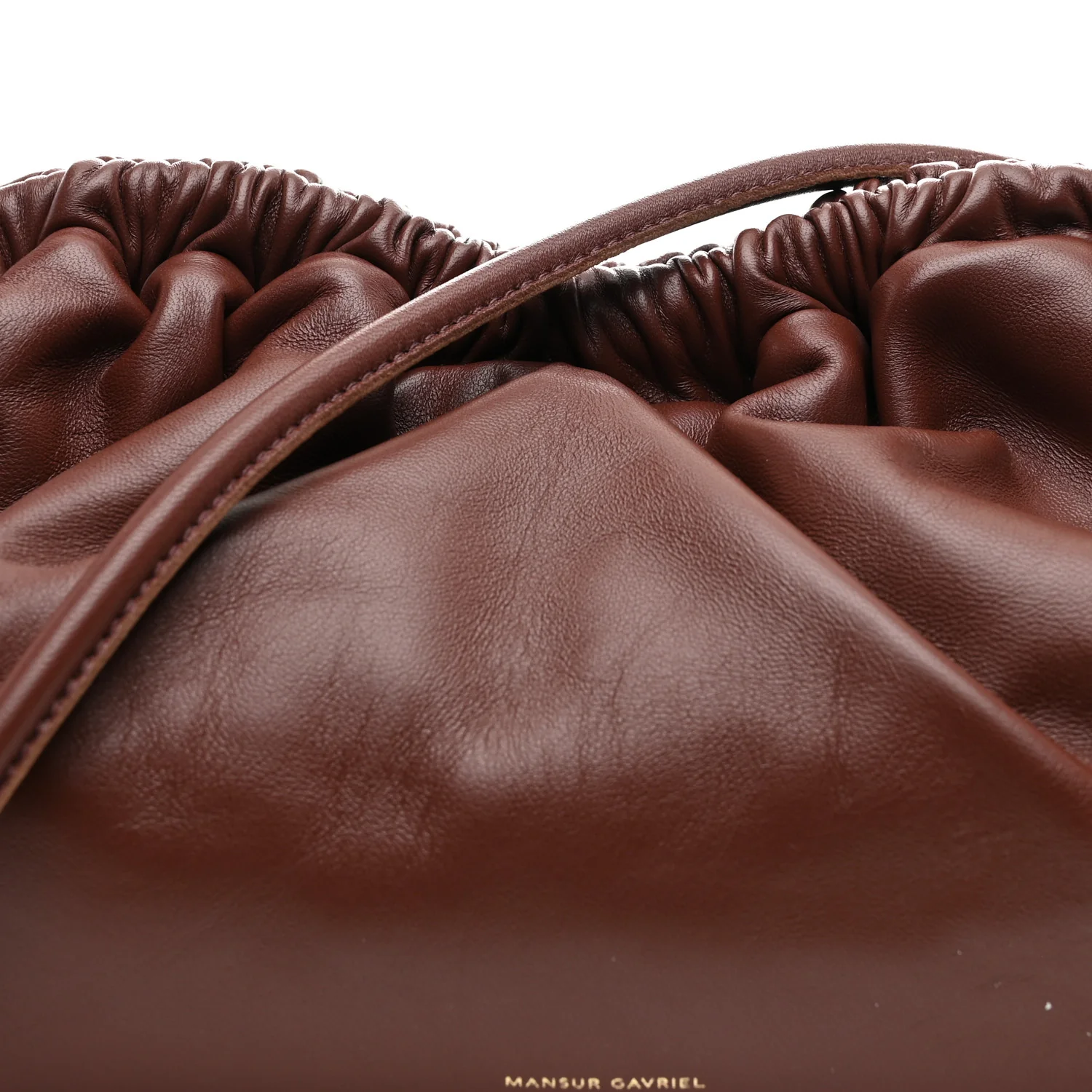 Lambskin Oversized Cloud Clutch Chocolate - Image 7