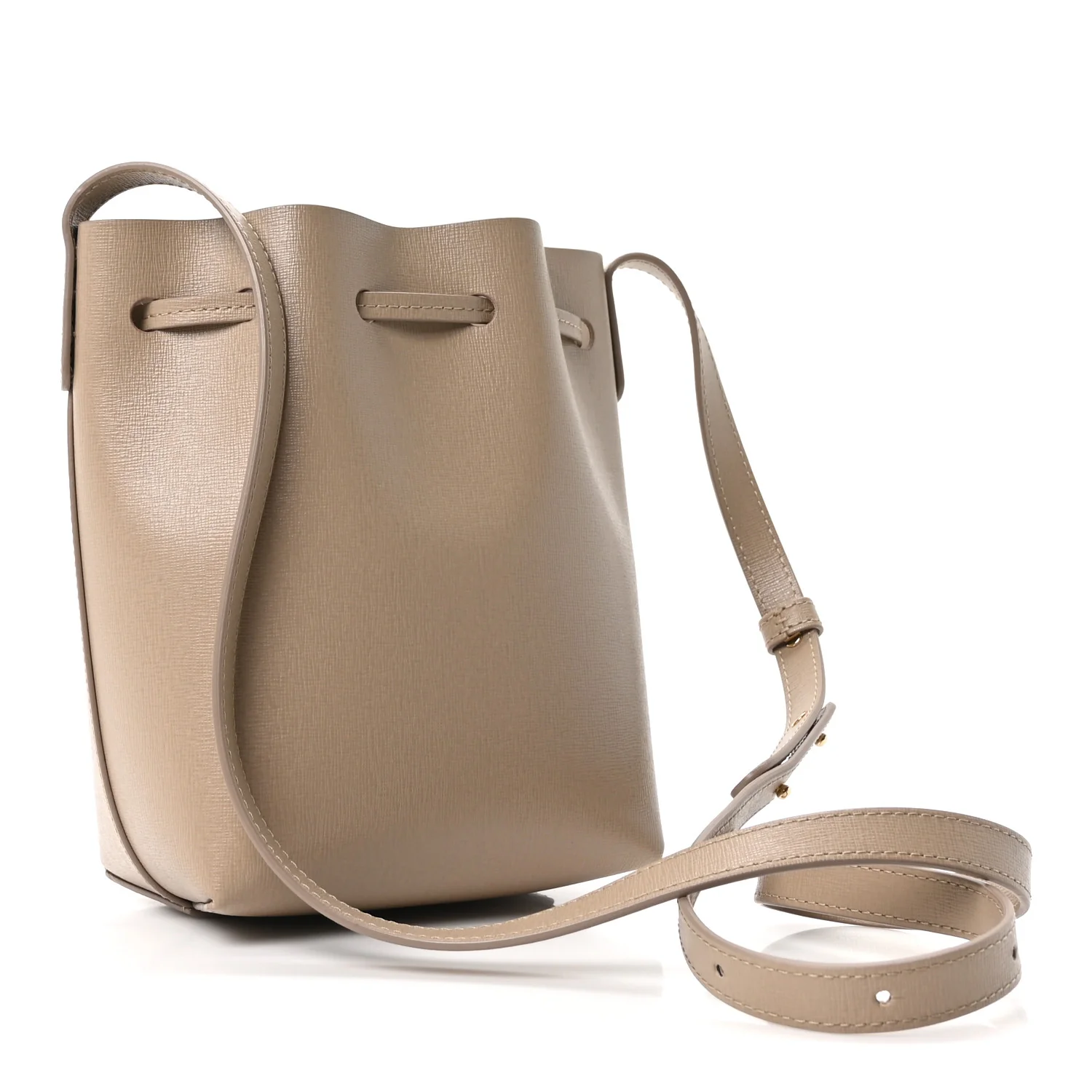 Saffiano Mini Mini Bucket Bag Beige - Image 3