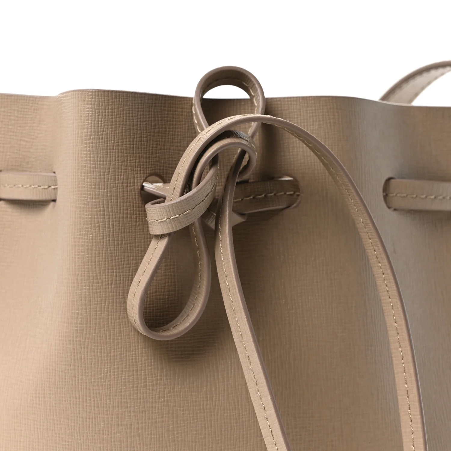 Saffiano Mini Mini Bucket Bag Beige - Image 8