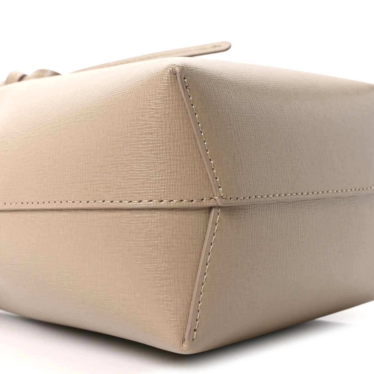 Saffiano Mini Mini Bucket Bag Beige - Image 9