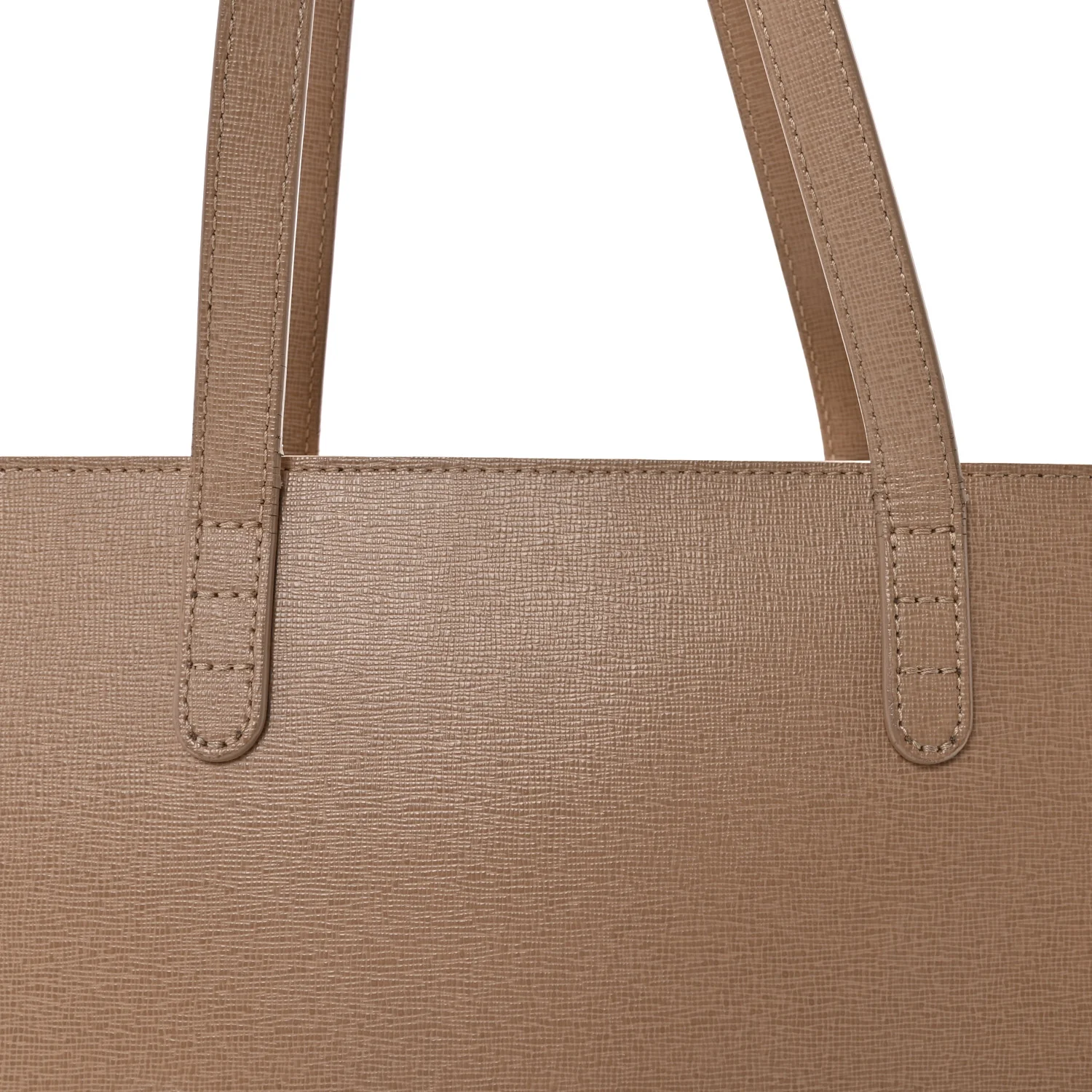 Saffiano Small Zip Tote Beige - Image 7