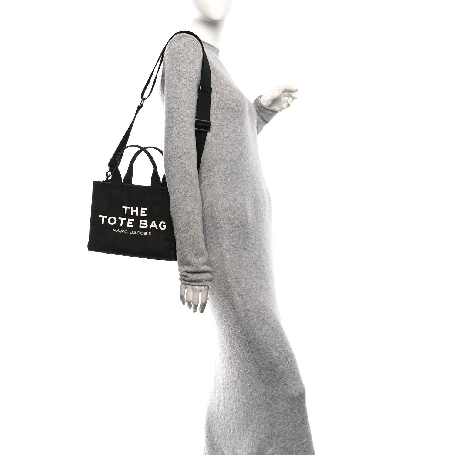 Cotton Canvas Small The Traveler Tote Bag Black - Image 2