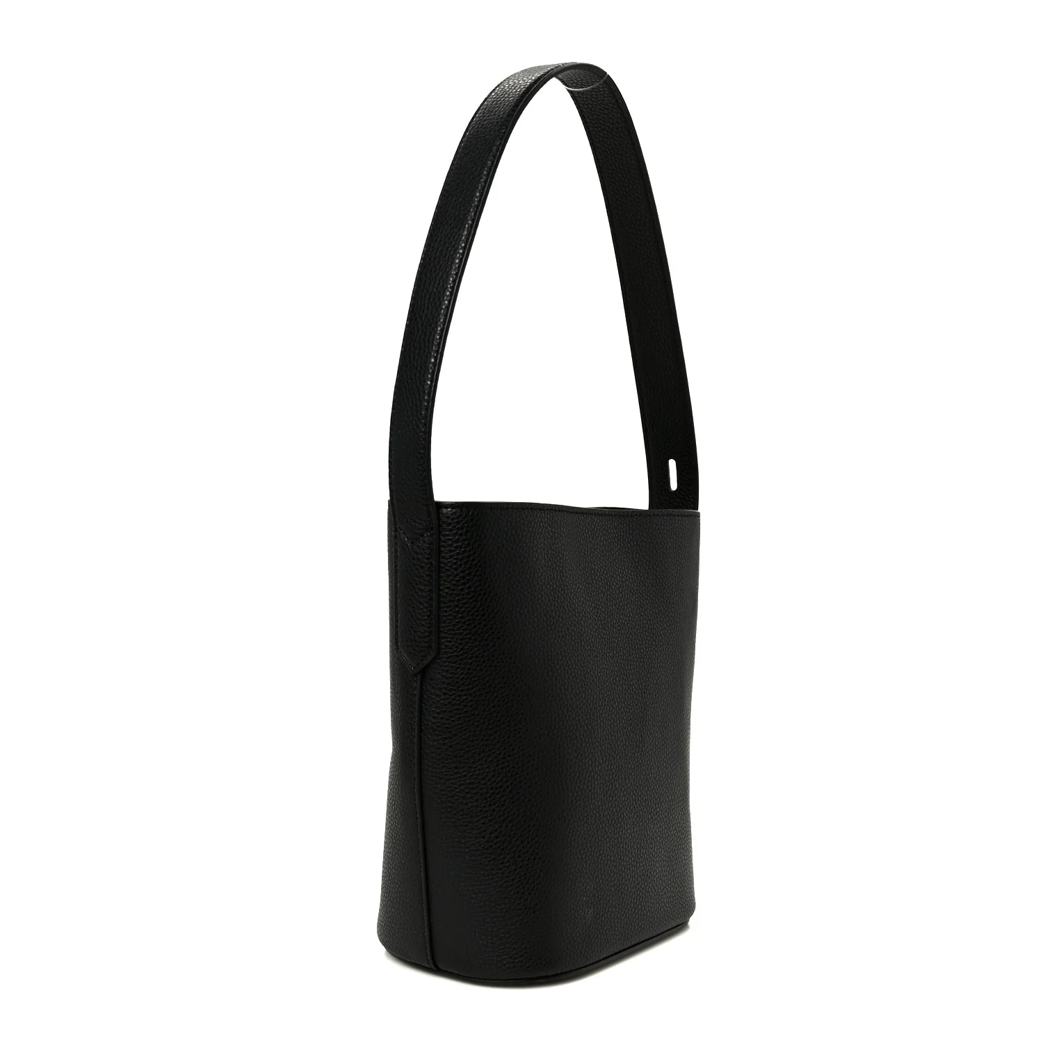 Grained Calfskin Drifter Bucket Bag Black - Image 3