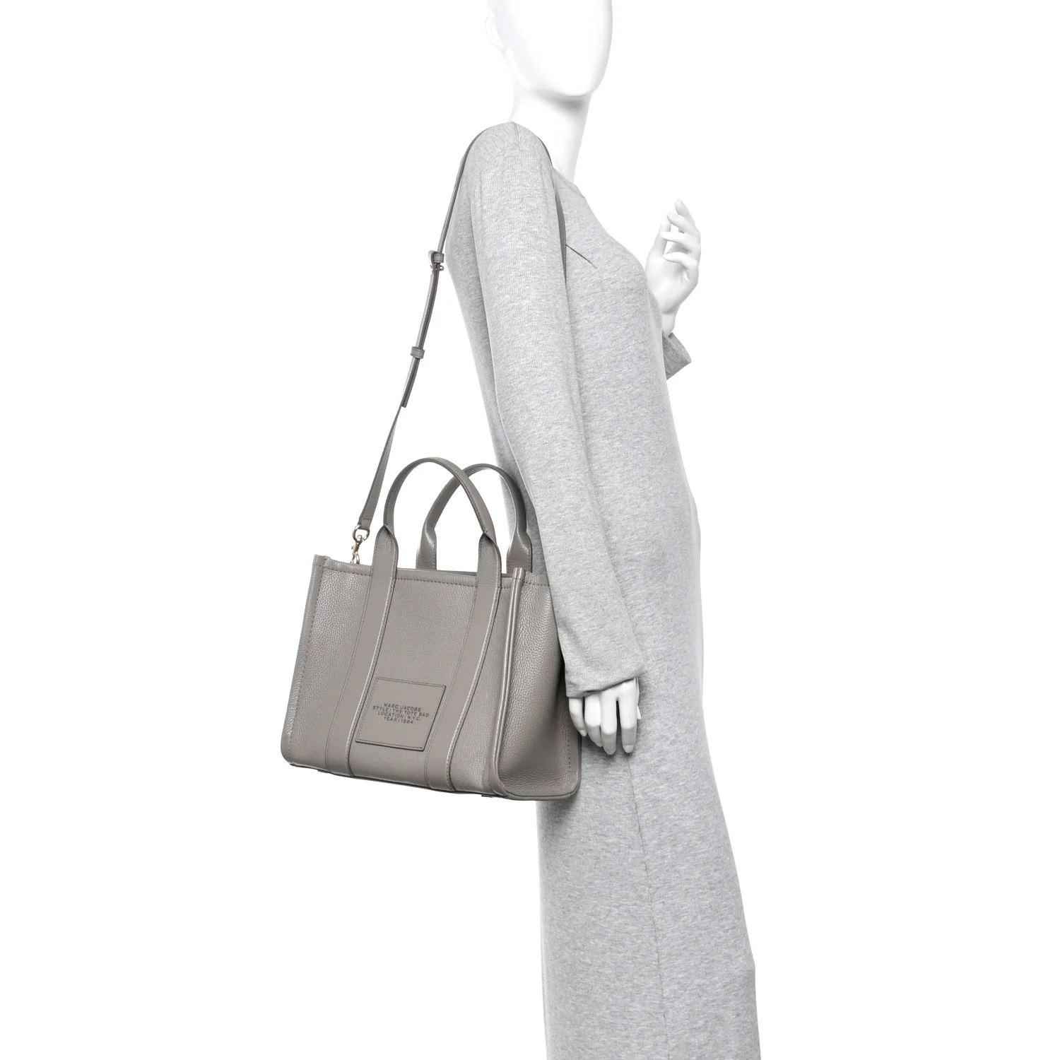 Grained Calfskin Medium The Tote Bag Cement - Image 2
