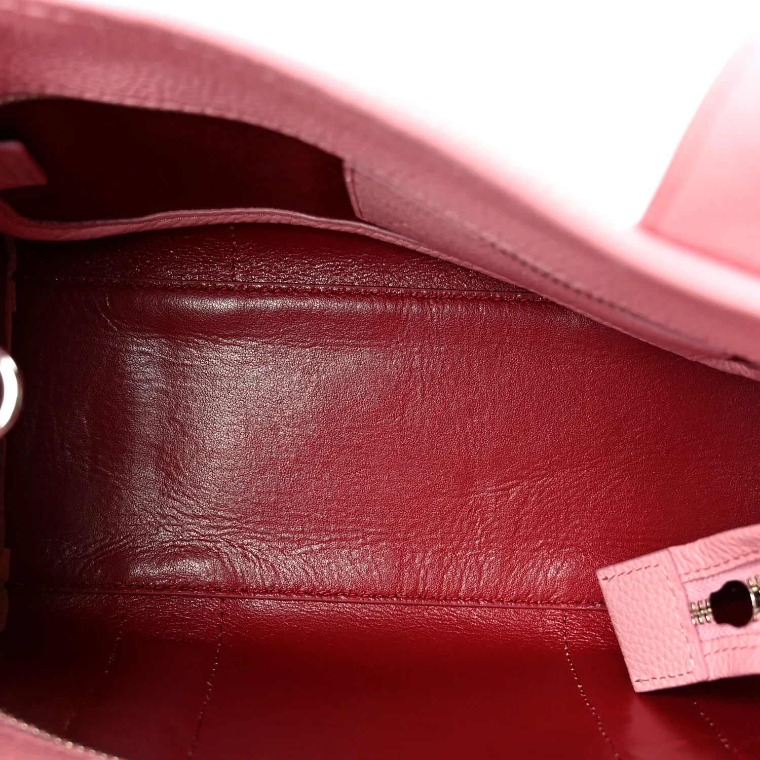 Grained Calfskin Small The Tote Bag Ribbon Pink - Image 5