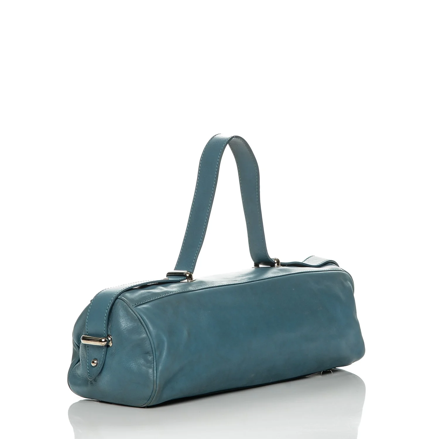 Smooth Calfskin Bowler Bag Turqouise - Image 3