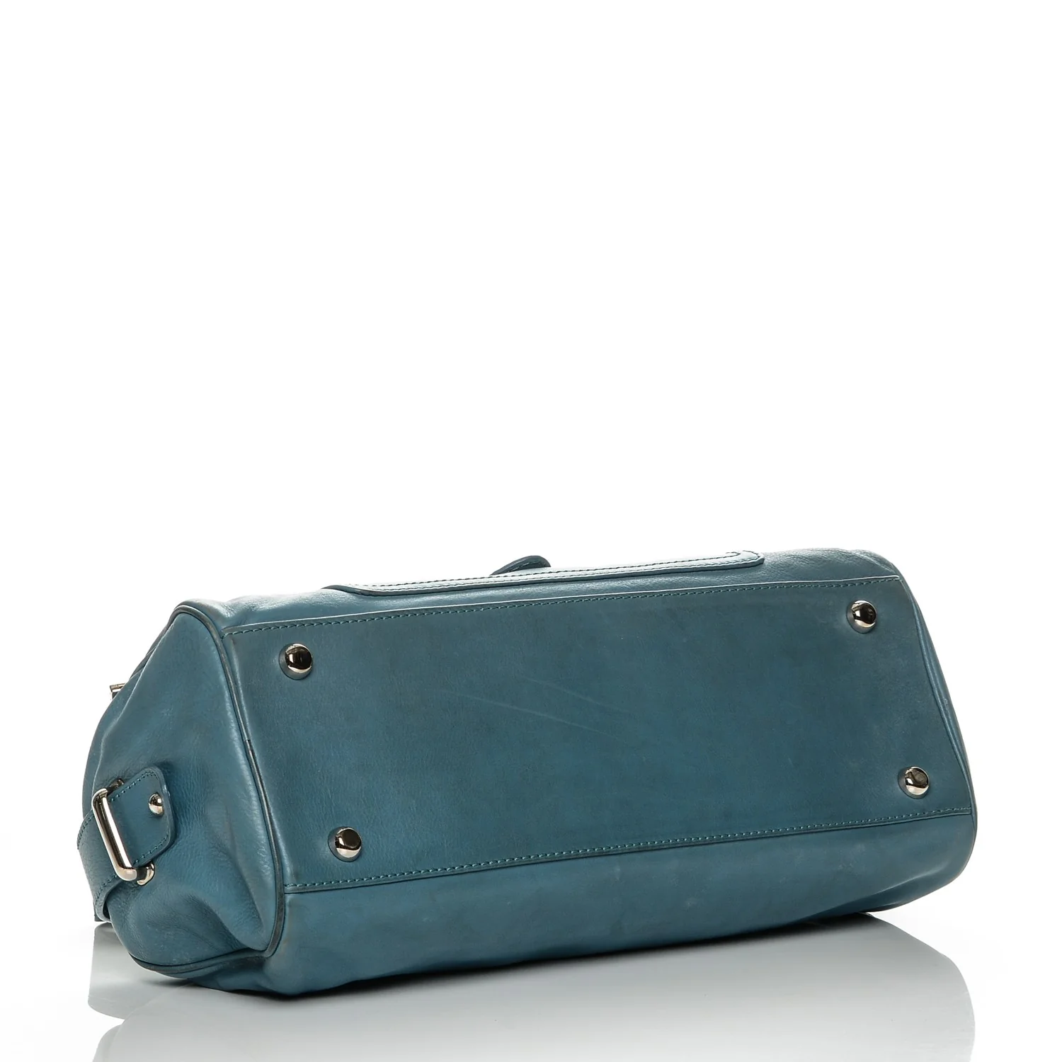 Smooth Calfskin Bowler Bag Turqouise - Image 4