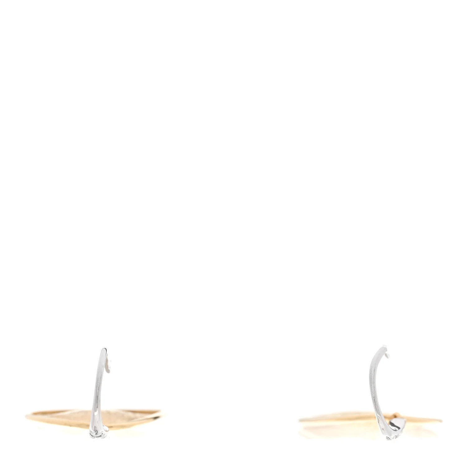 18K Yellow White Gold Diamond Lunaria Drop Earrings - Image 4