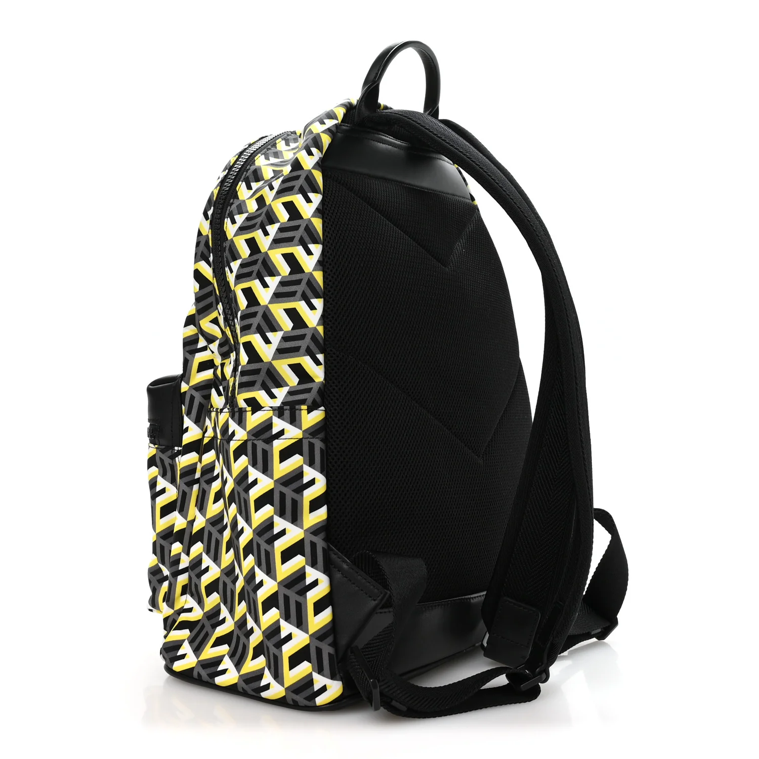 Cubic Monogram Medium Backpack Black Yellow - Image 2