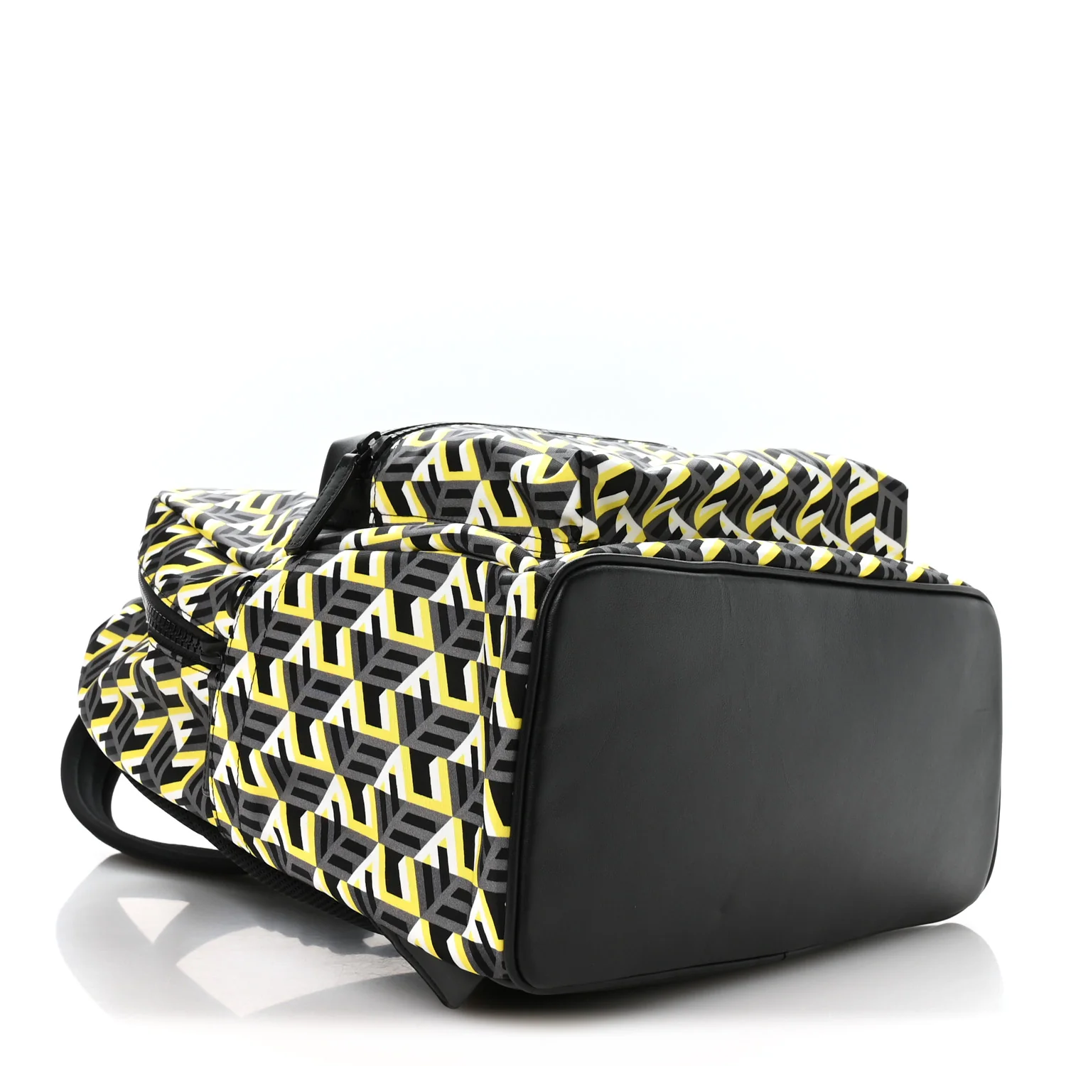 Cubic Monogram Medium Backpack Black Yellow - Image 3