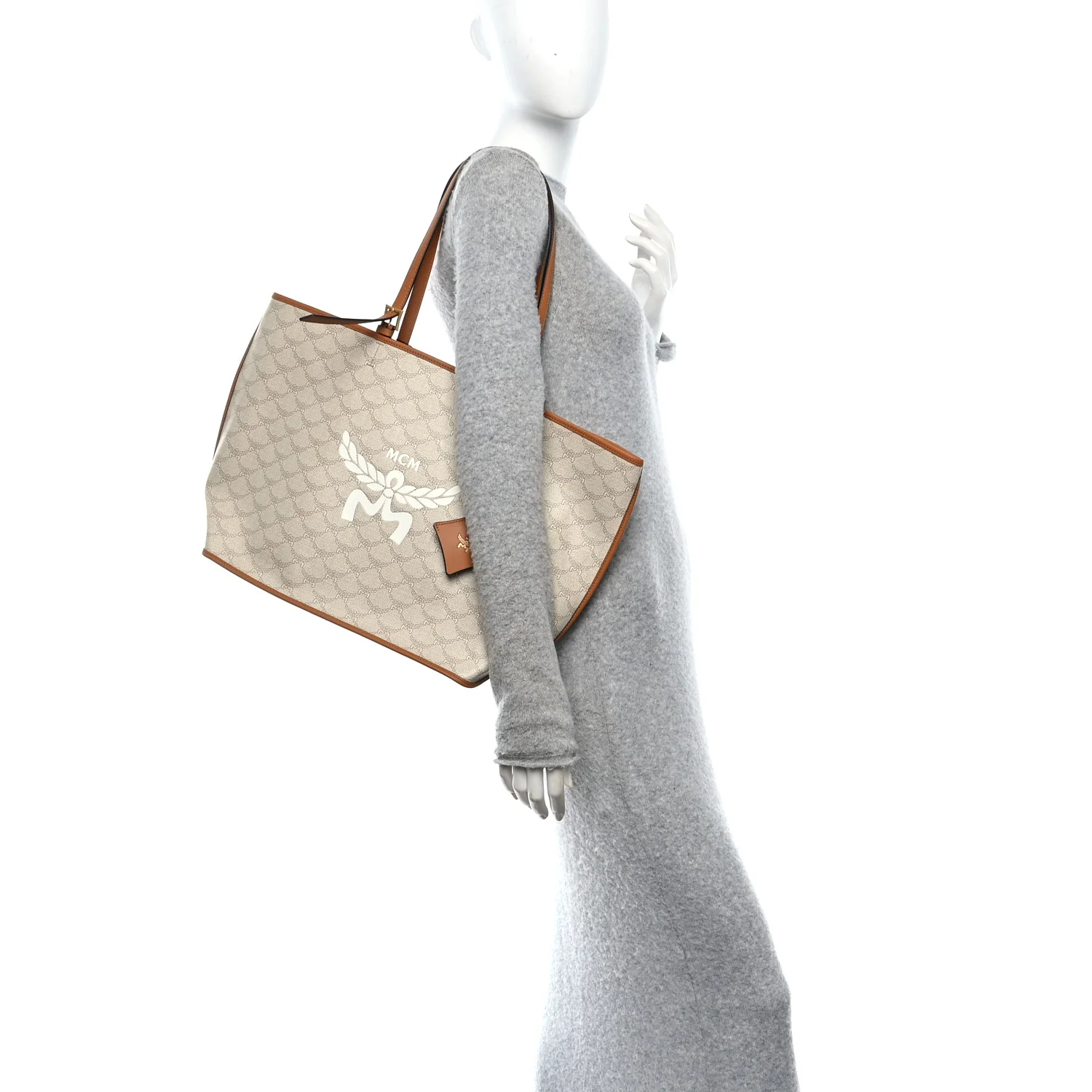Lauretos Nappa Medium Himmel Shopper Tote Oatmeal - Image 2