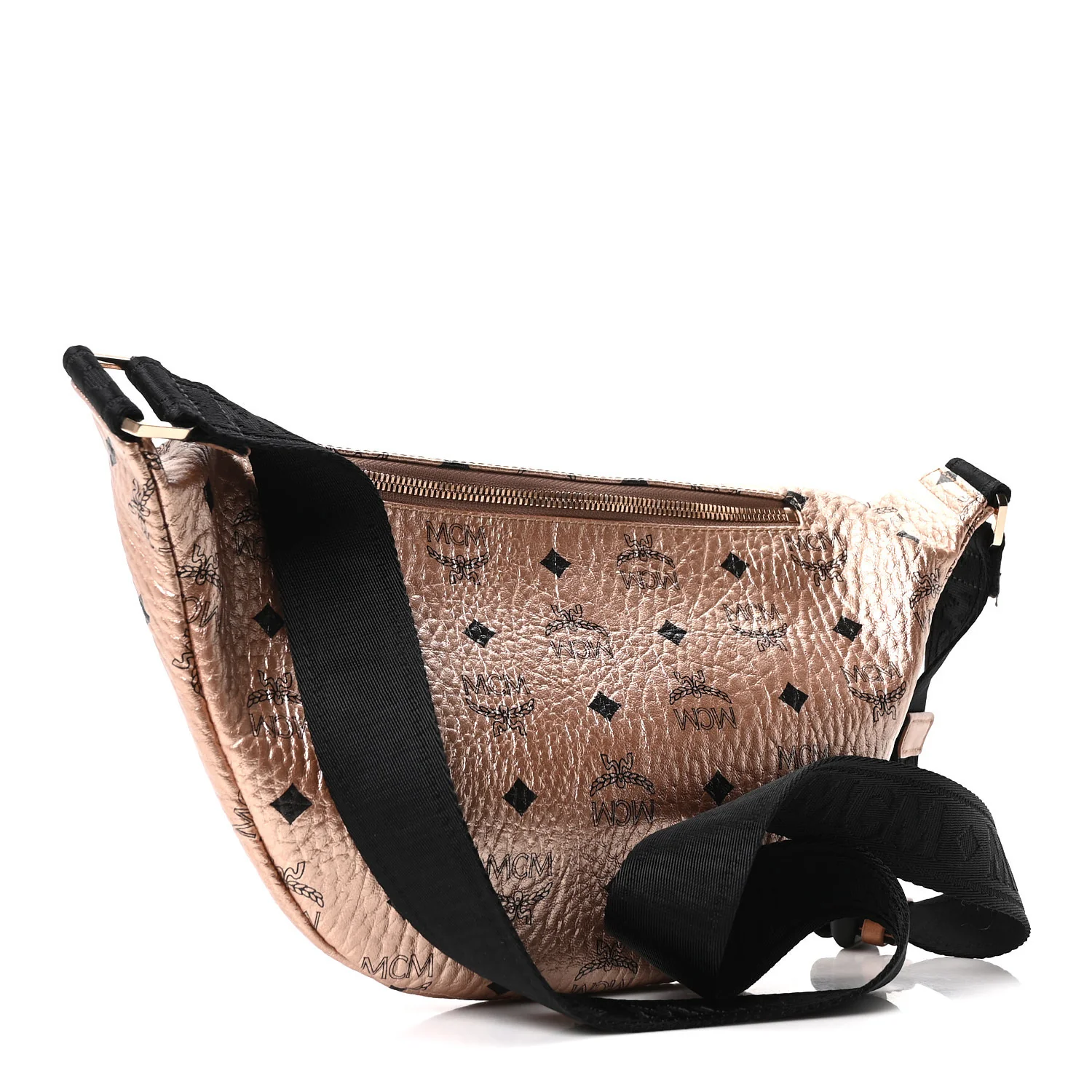 Metallic Visetos Stark Belt Bag Champagne Gold - Image 3