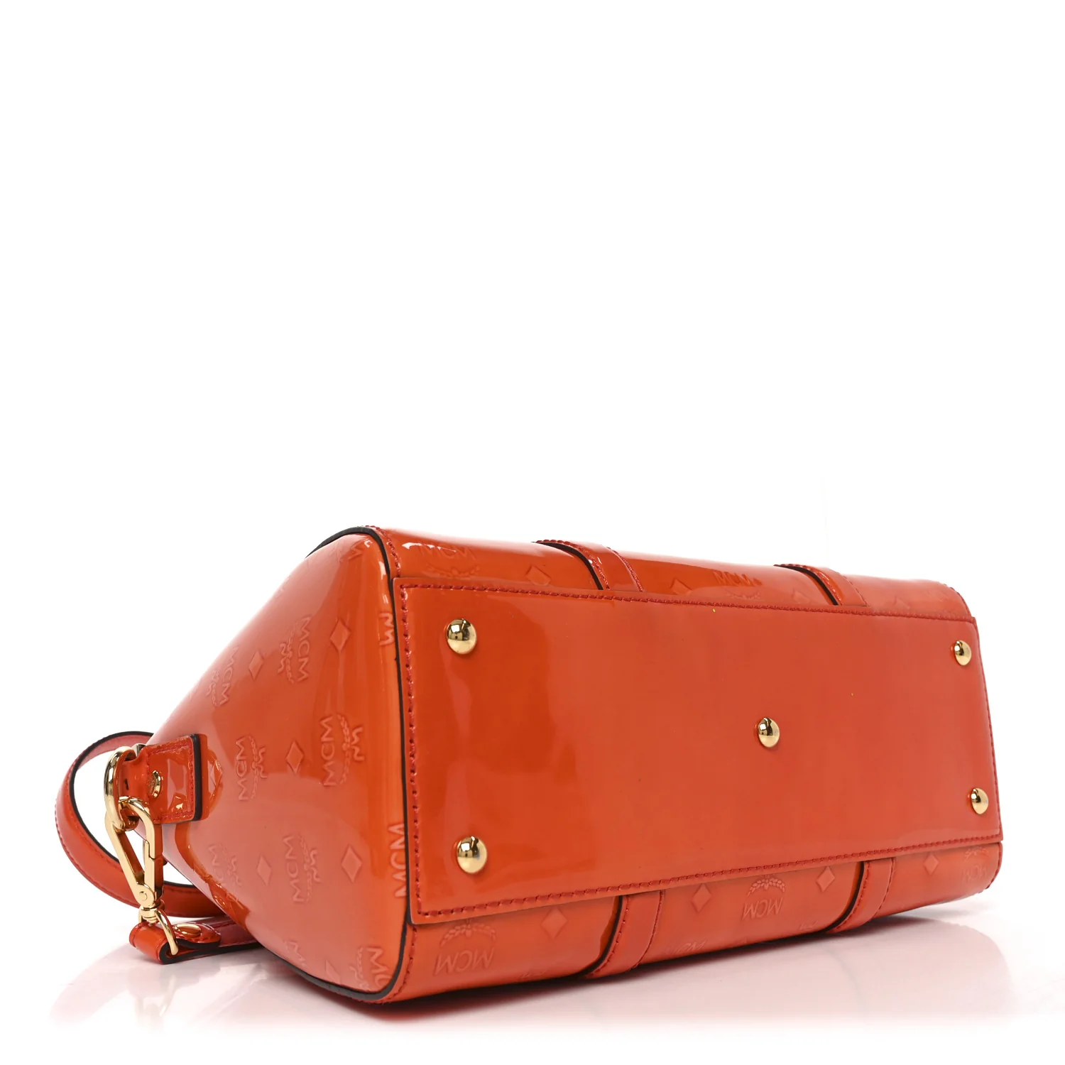 Monogram Patent Zip Top Tote Orange - Image 5