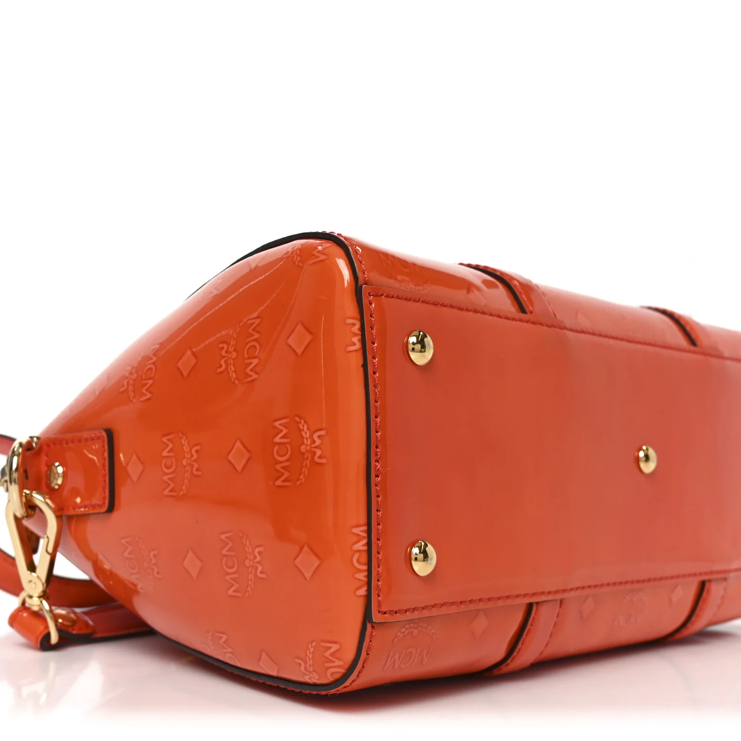 Monogram Patent Zip Top Tote Orange - Image 8