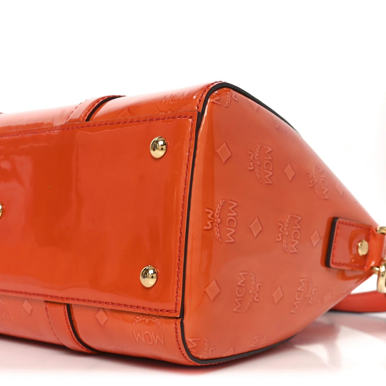 Monogram Patent Zip Top Tote Orange - Image 9