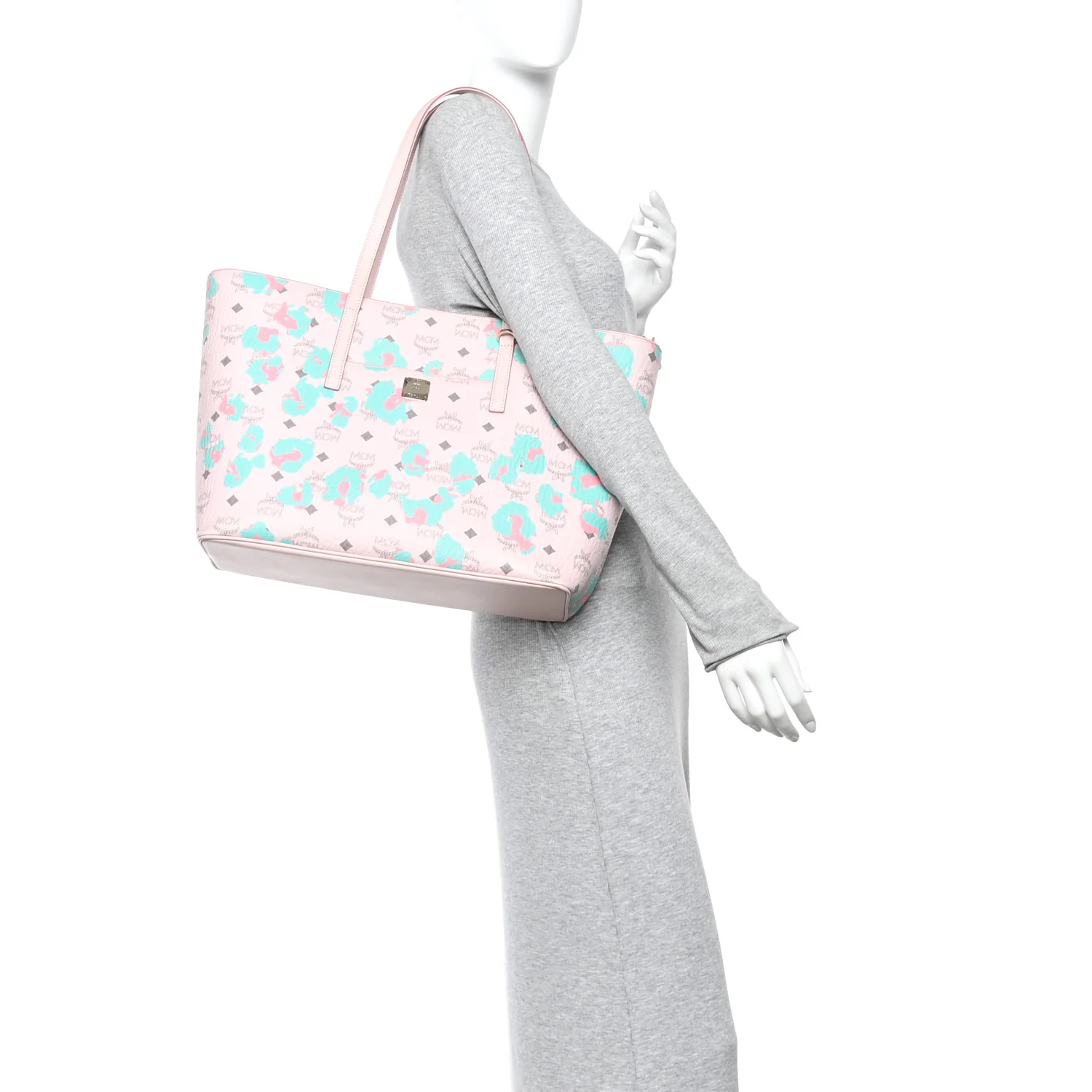 Visetos Leopard Print Medium Anya Shopper Tote Pink - Image 2